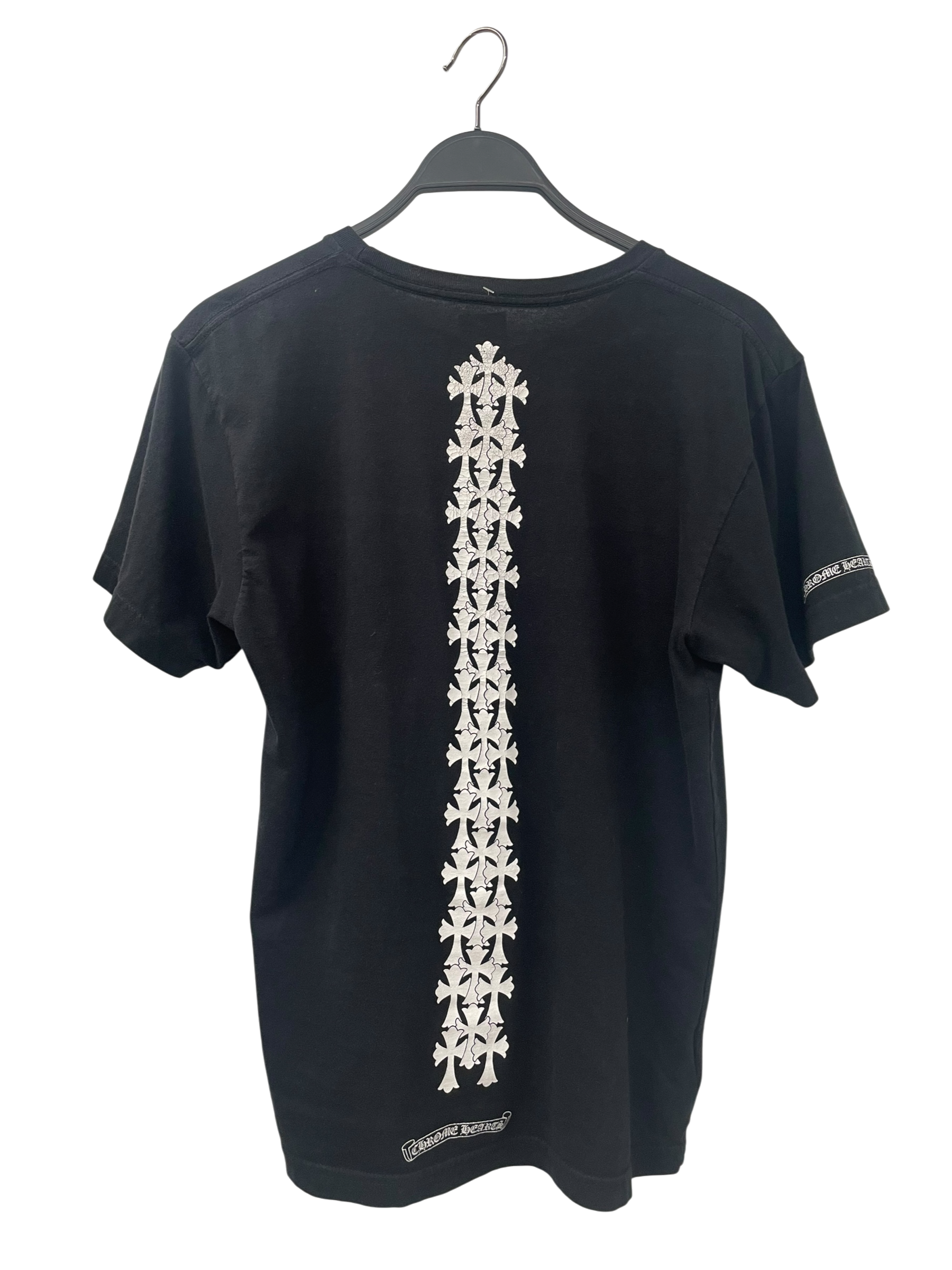 CHROME HEARTS/T-Shirt/M/Cotton/BLK/Graphic/Cemetery Crosses Down The back view 2