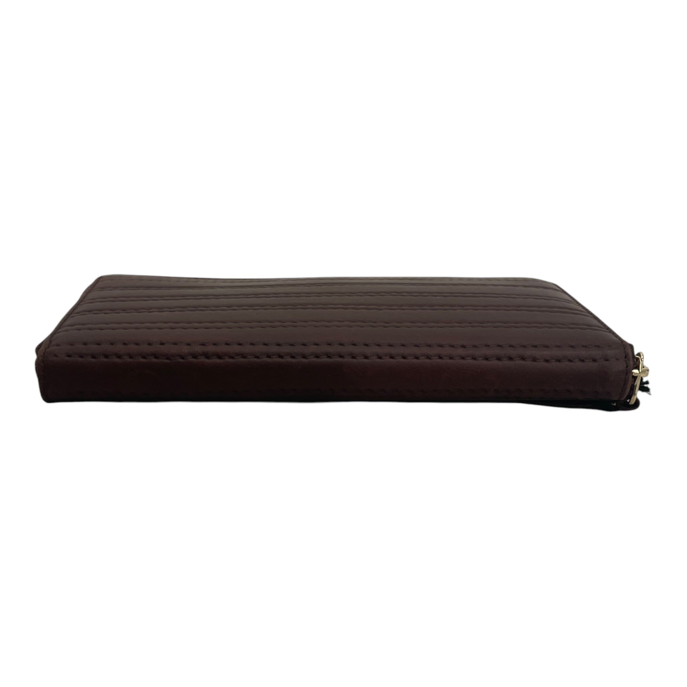 COMME des GARCONS/Long Wallet/Stripe/Leather/BRW/TWIN STITCH GOLD ZIPS view 3