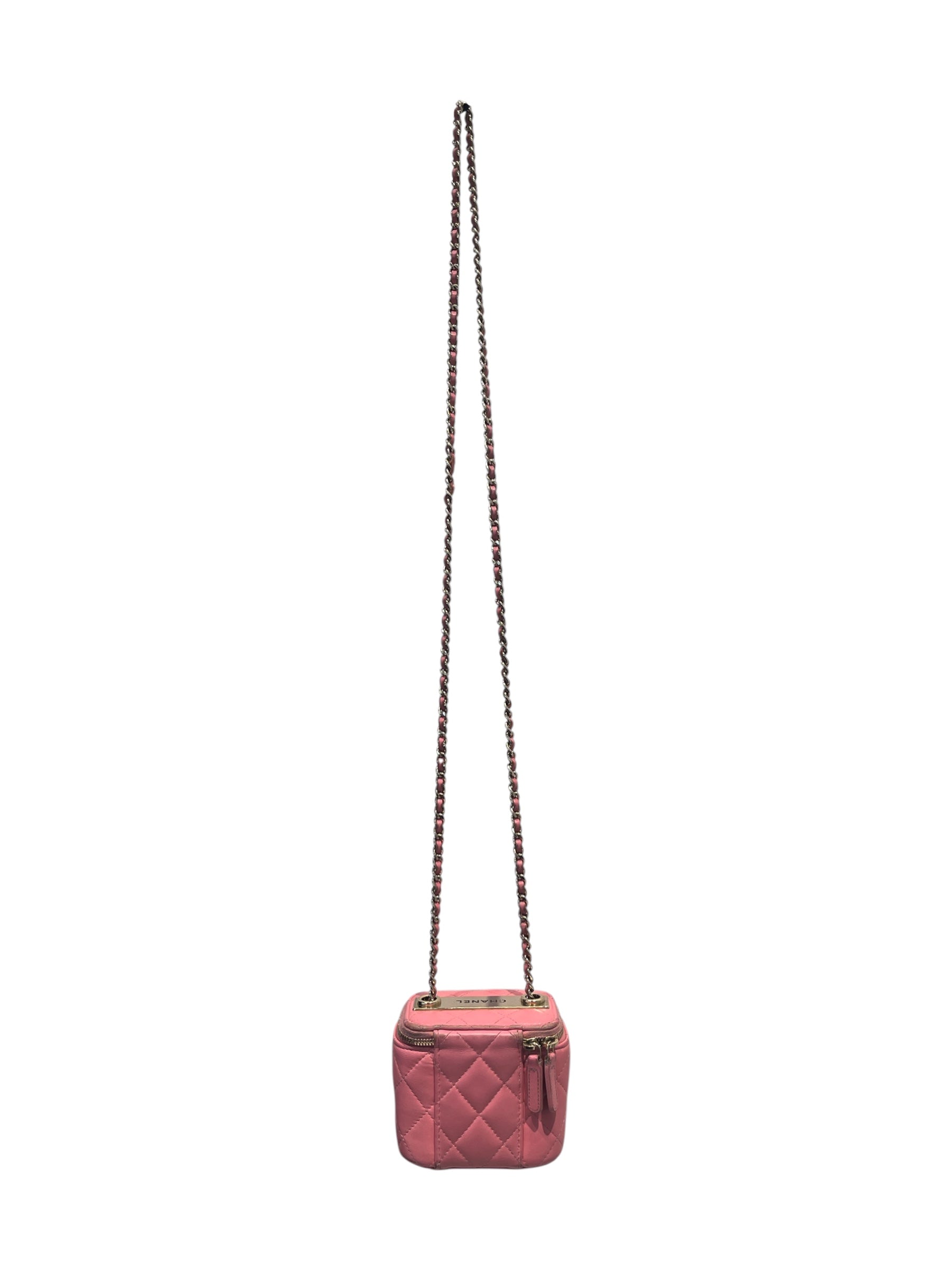 CHANEL/Cross Body Bag/Leather/PNK/QUILTED MINI VANITY CASE view 2