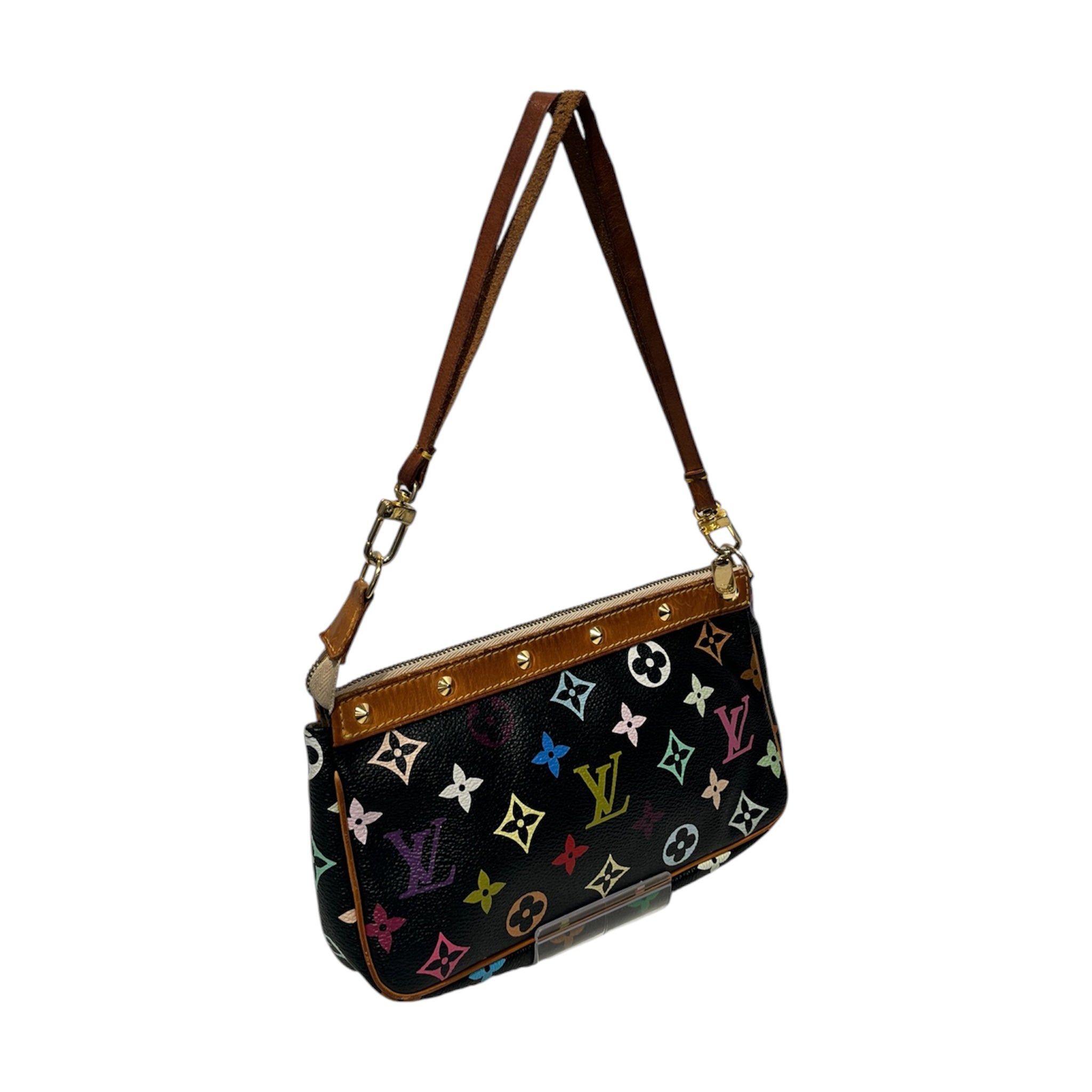 LOUIS VUITTON/Hand Bag/All Over Print/Leather/BLK/takashi murakami collab view 6