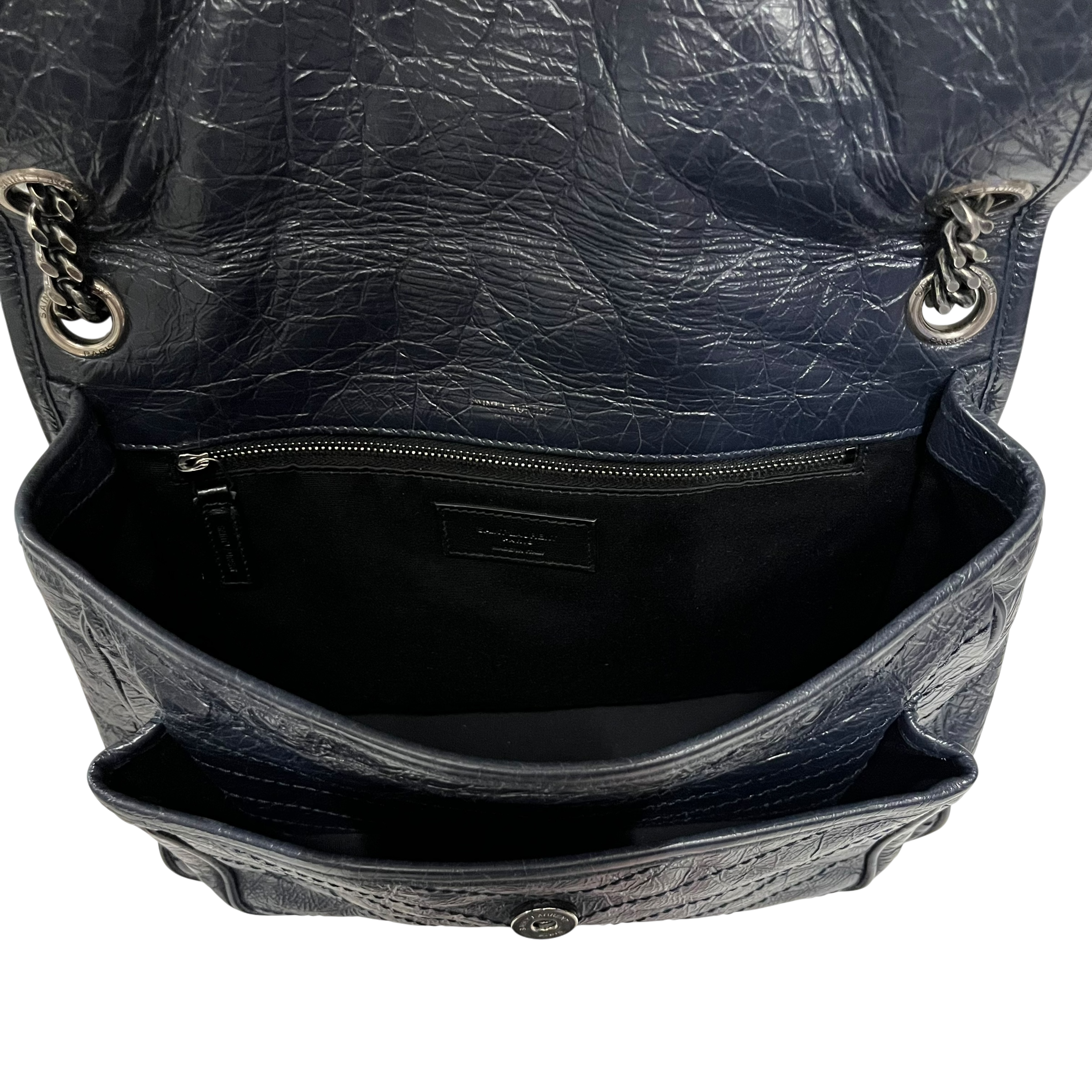 YVES SAINT LAURENT/Cross Body Bag/Leather/NVY/MATELASSE NIKI CHAIN BAG view 6