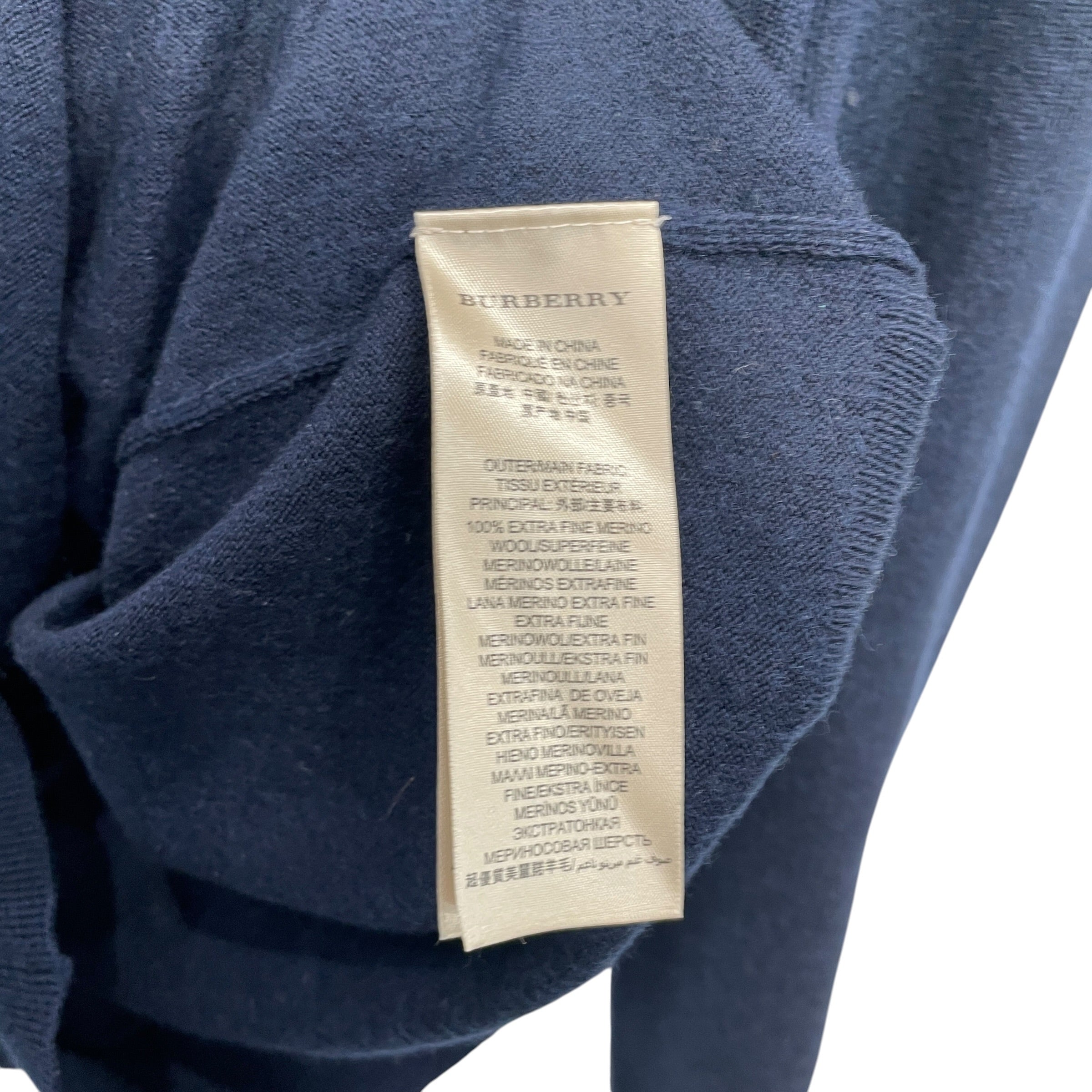 BURBERRY BRIT/Sweater/M/Wool/NVY/V NECK SWEATER view 4