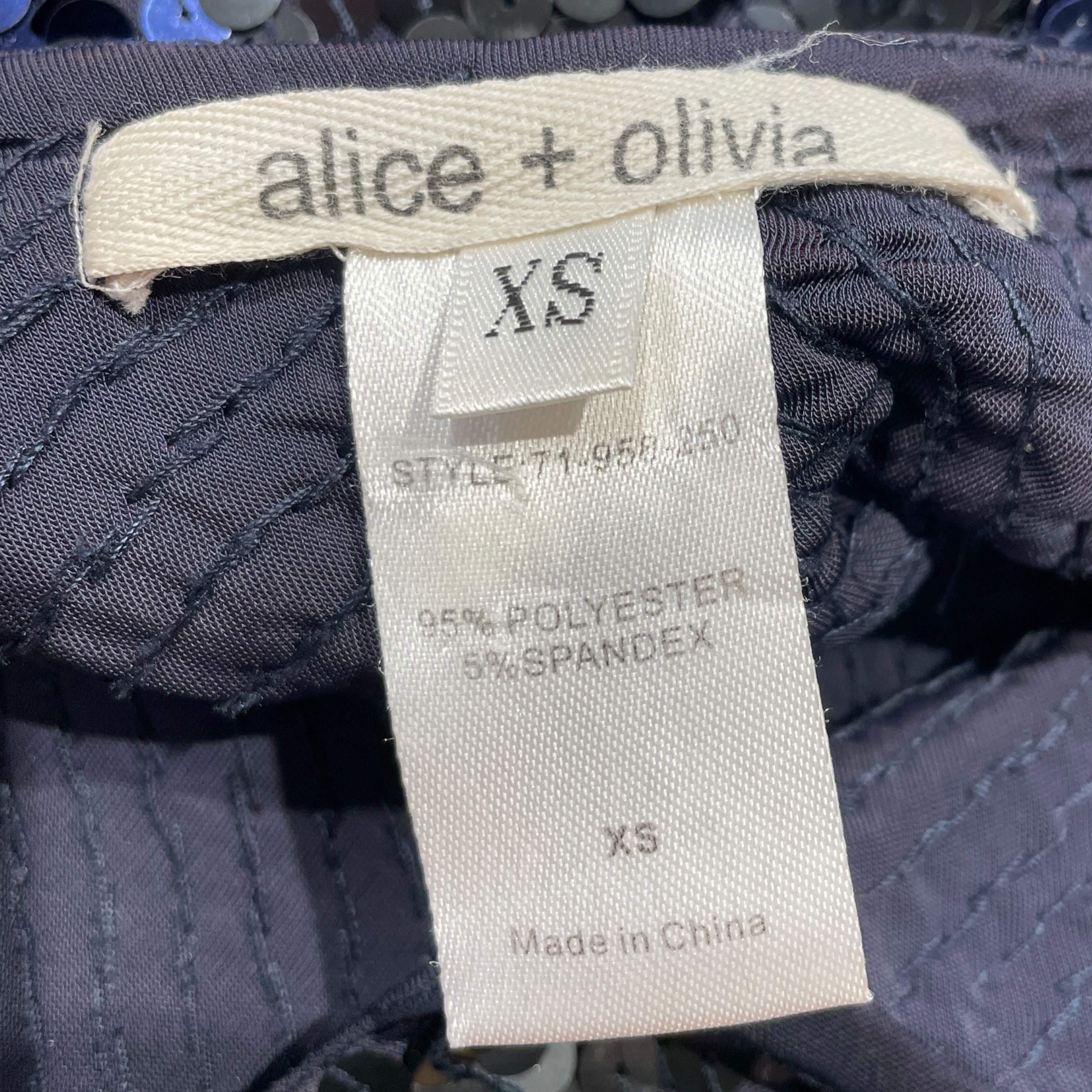 alice+olivia/SL Dress/XS/Stripe/Polyester/NVY/Midi Length/SEQUIN view 3