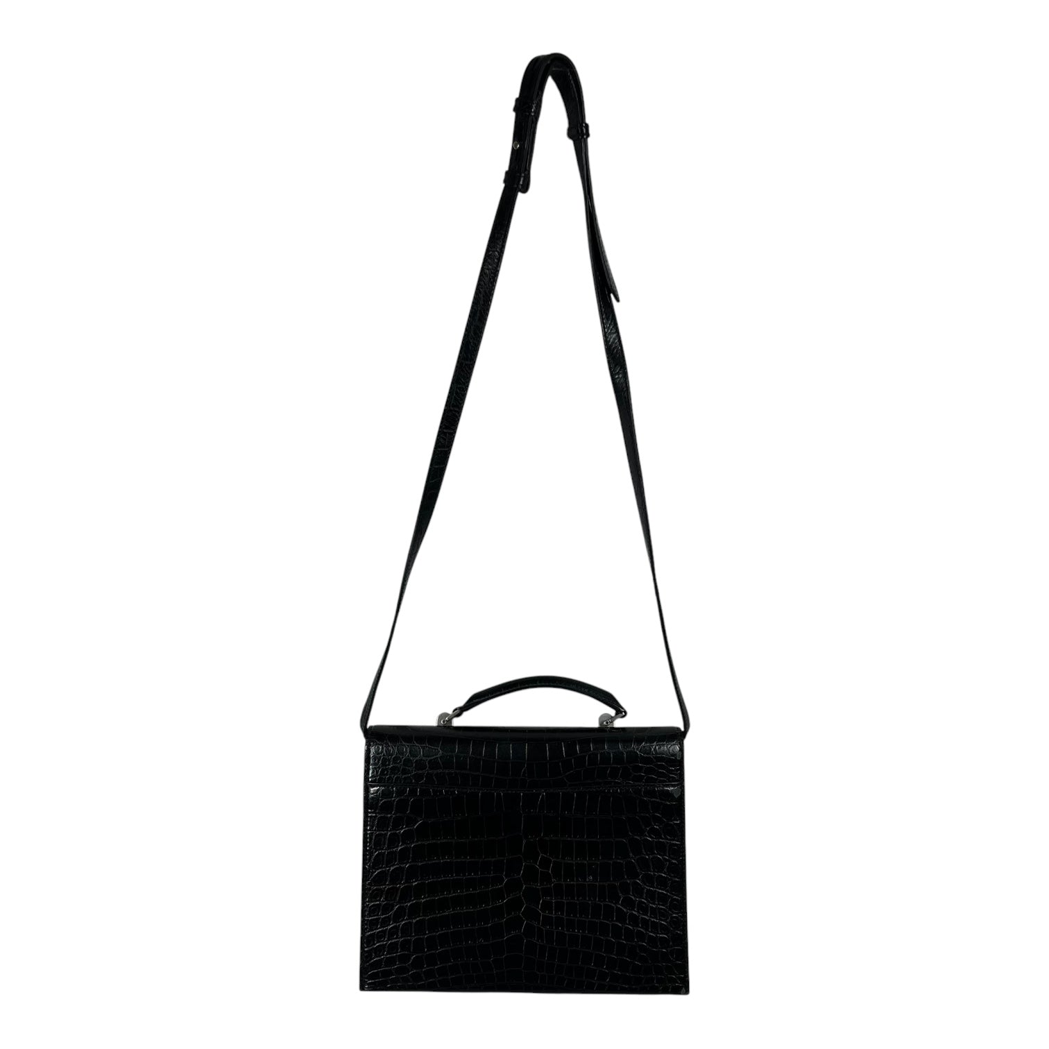SAINT LAURENT/Hand Bag/Animal Pattern/Leather/BLK/Medium Babylone Top Handle Bag view 2