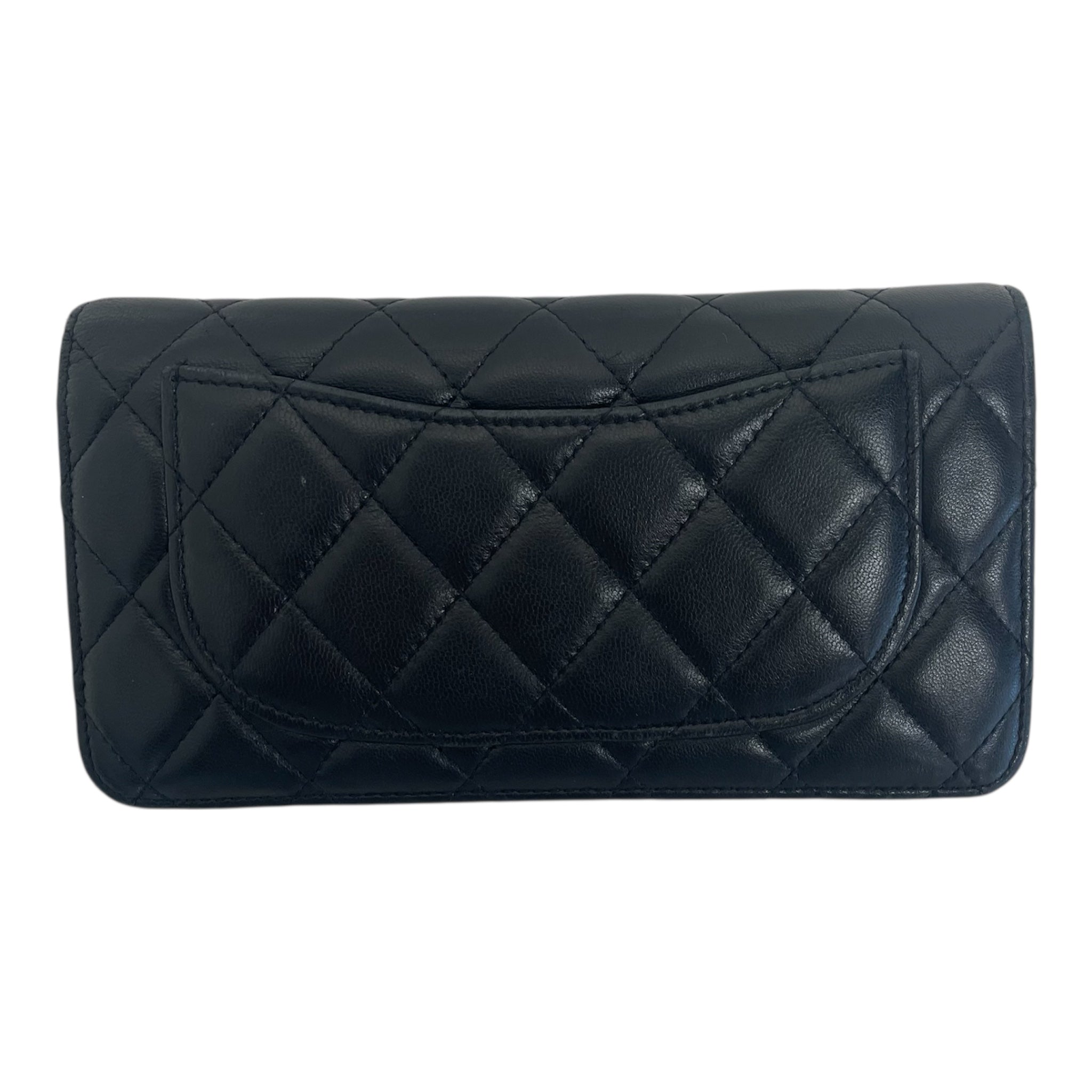 CHANEL/Bifold Wallet/Lambskin/BLK/Quilted Yen Wallet view 2