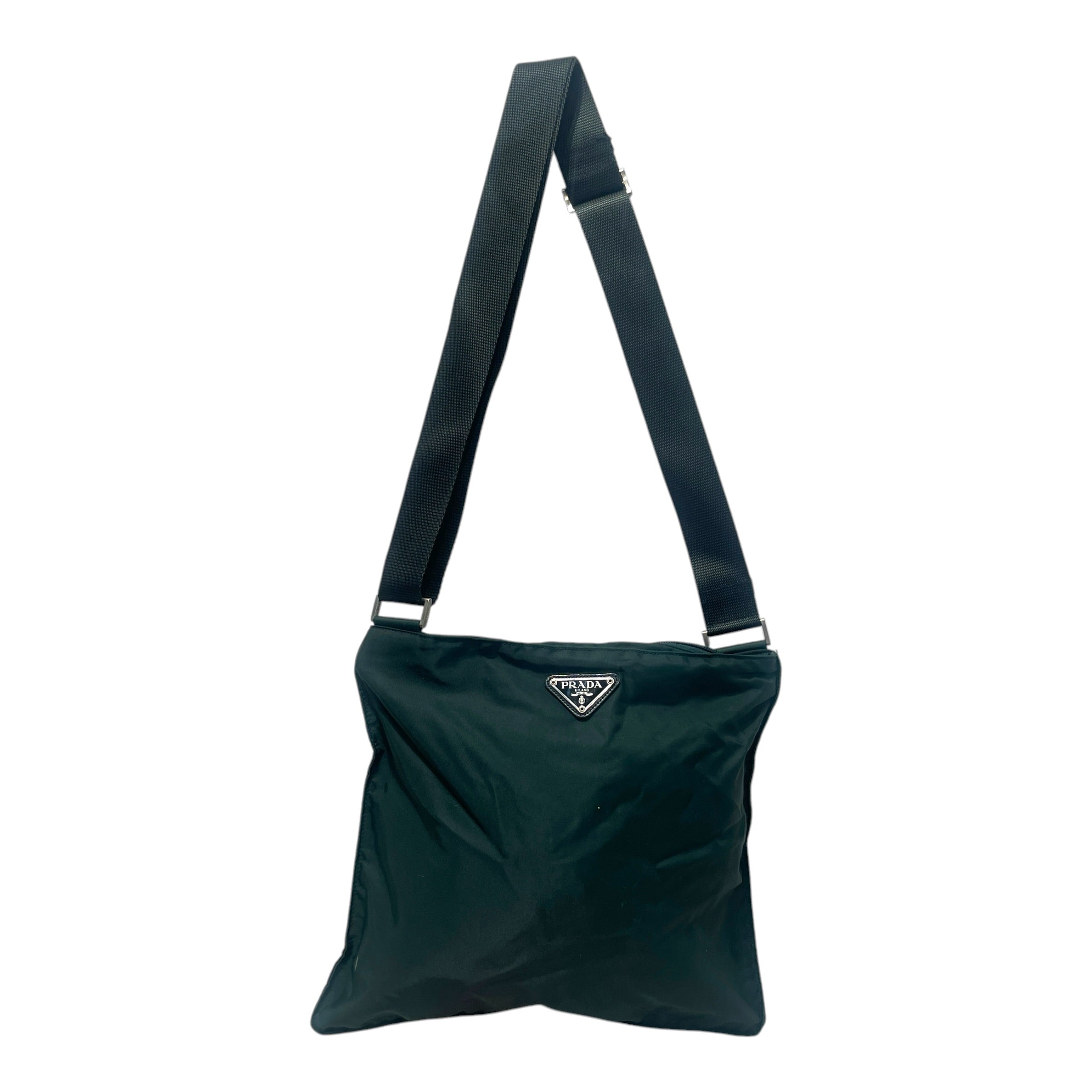 PRADA/Cross Body Bag/Nylon/GRN/Enameled Nylon Shoulder Bag view 1