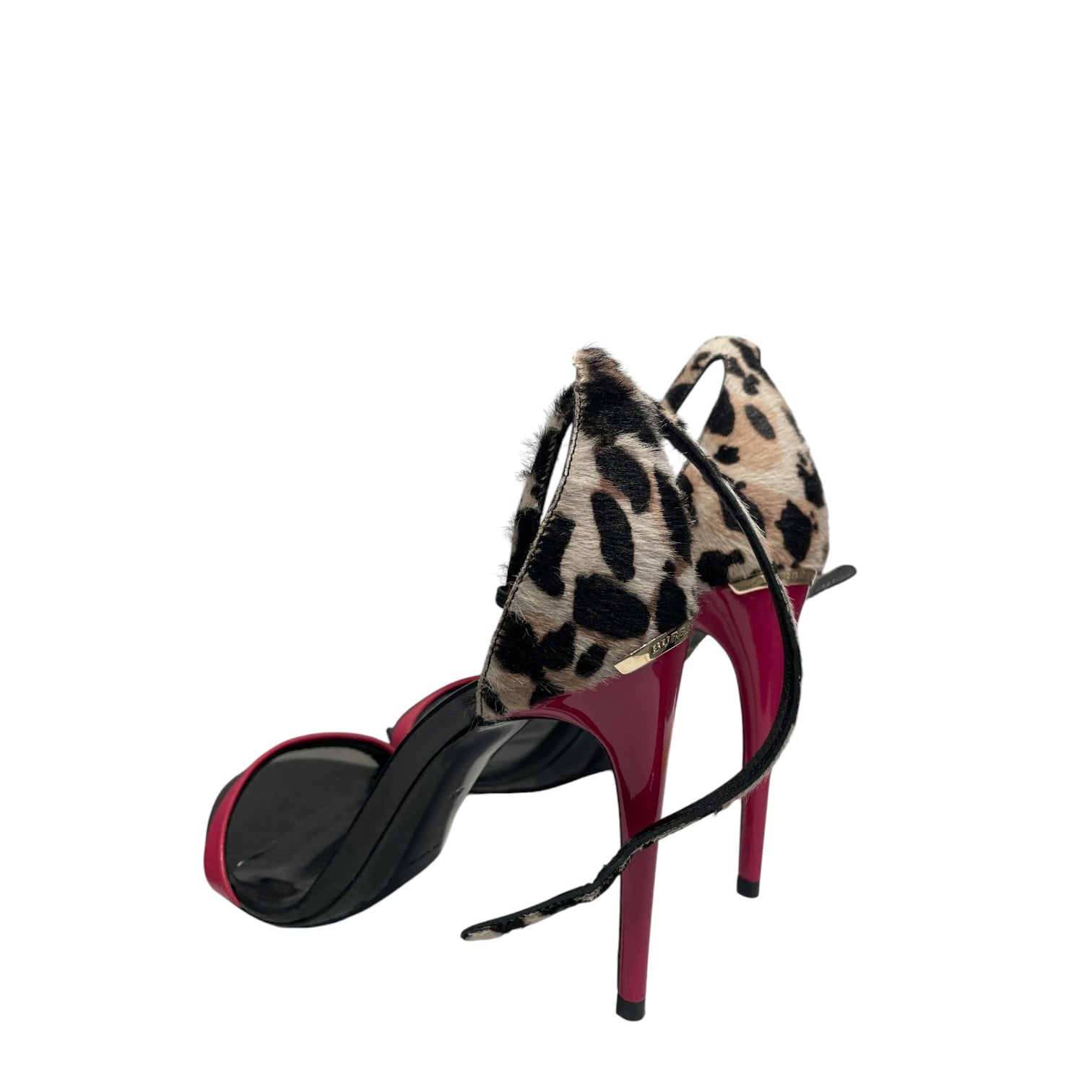 BURBERRY/Heels/US 5.5/Leather/BLK/Prorsum Pink Toe Strap Heels view 2