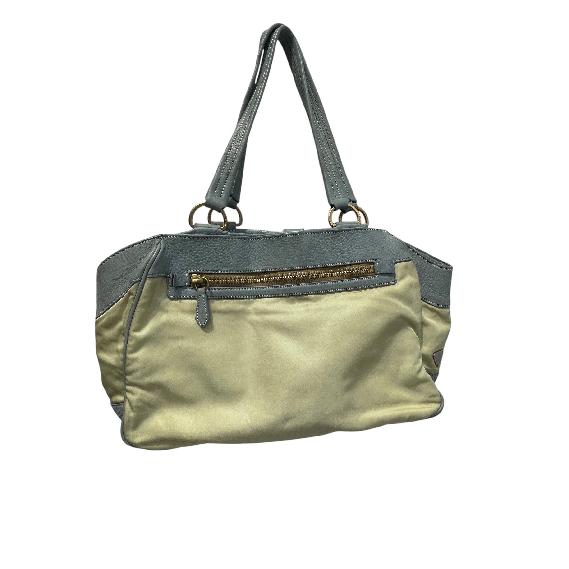 PRADA/Hand Bag/Nylon/BLU/Canapa Canvas Leather Tote view 2