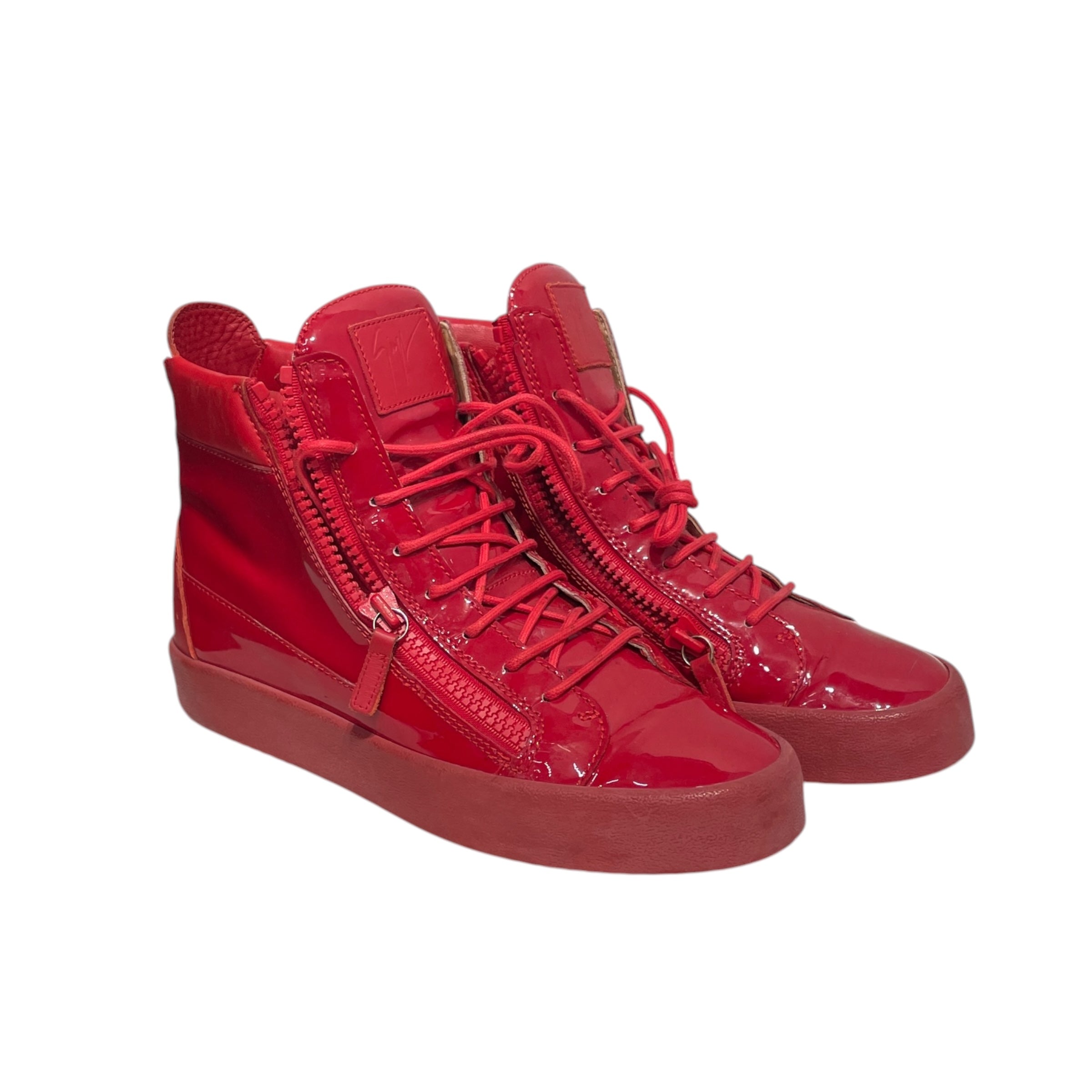 Giuseppe Zanotti/Hi-Sneakers/EU 45/Leather/RED/ view 1