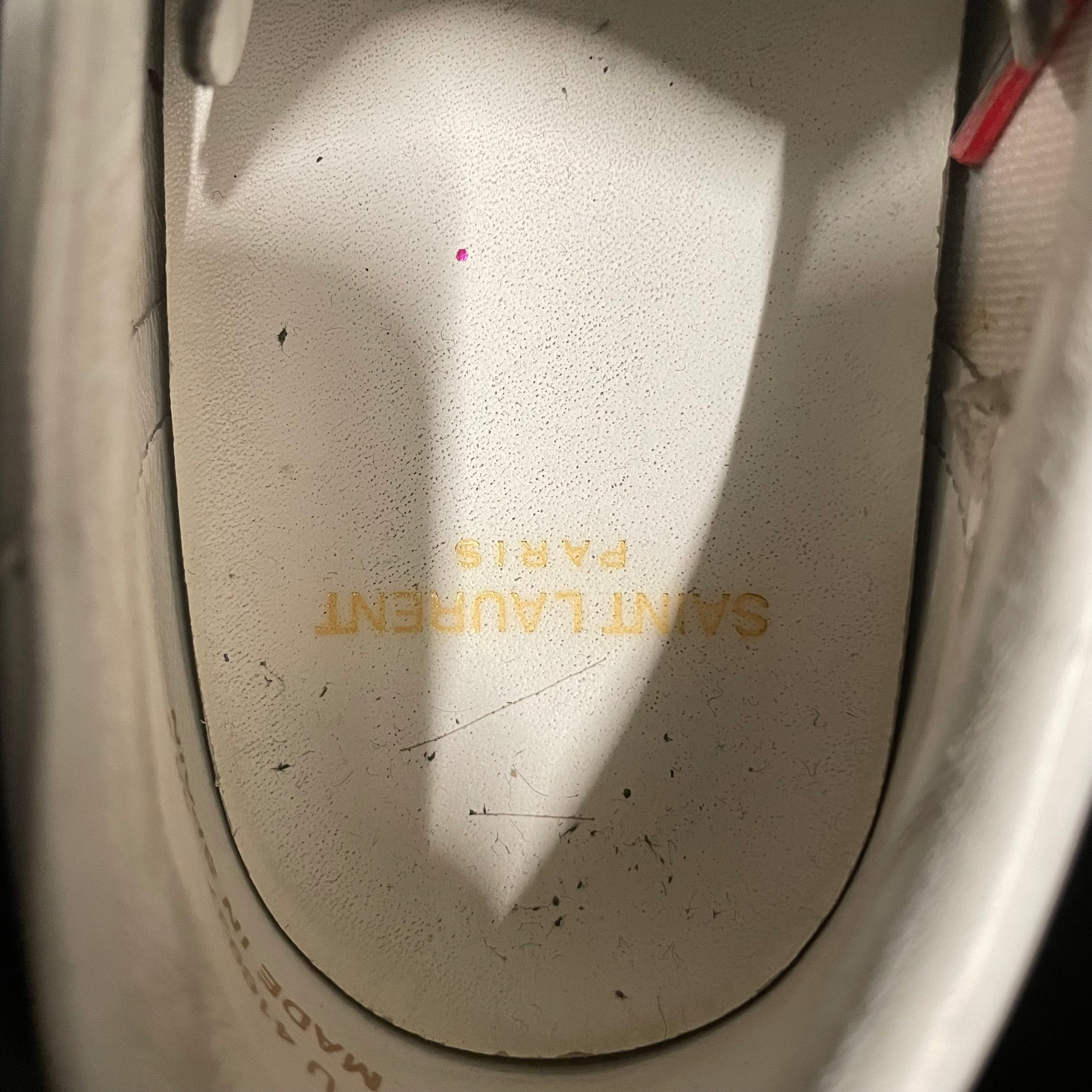 SAINT LAURENT/Low-Sneakers/EU 38.5/Leather/WHT/studded tongue view 3