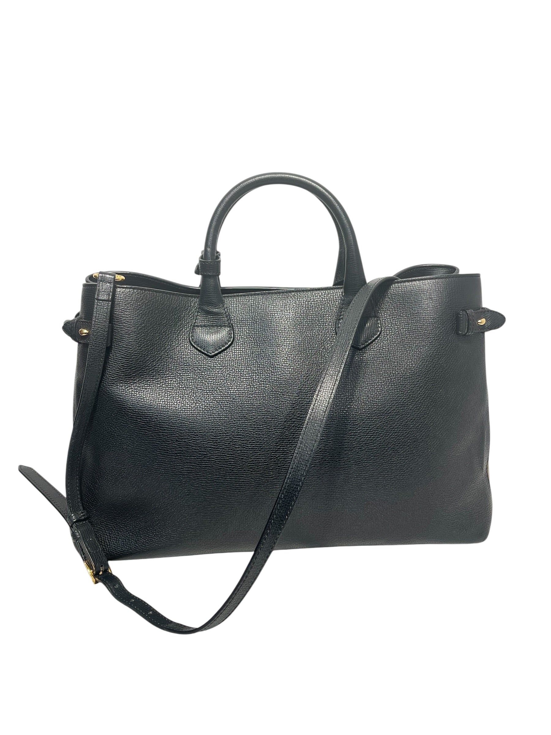 BURBERRY/Bag/Leather/BLK/HOUSE CHECK CANVAS BANNER TOTE view 3