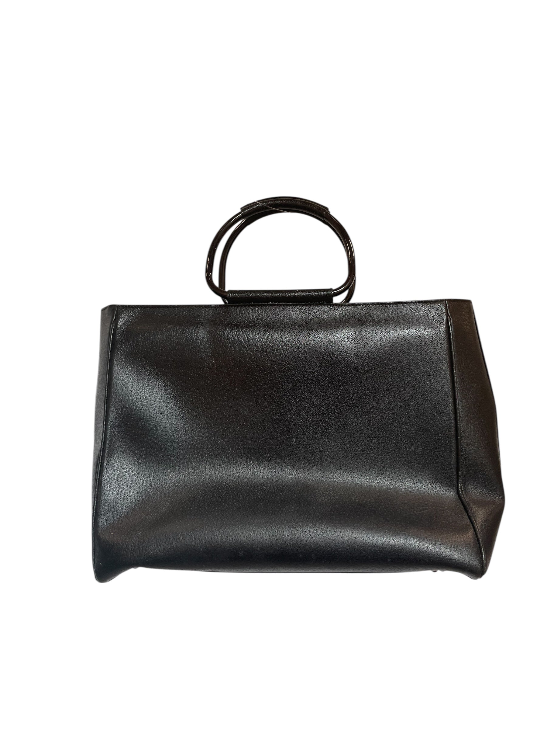 GUCCI/Hand Bag/Leather/BLK/METAL HANDLE view 2