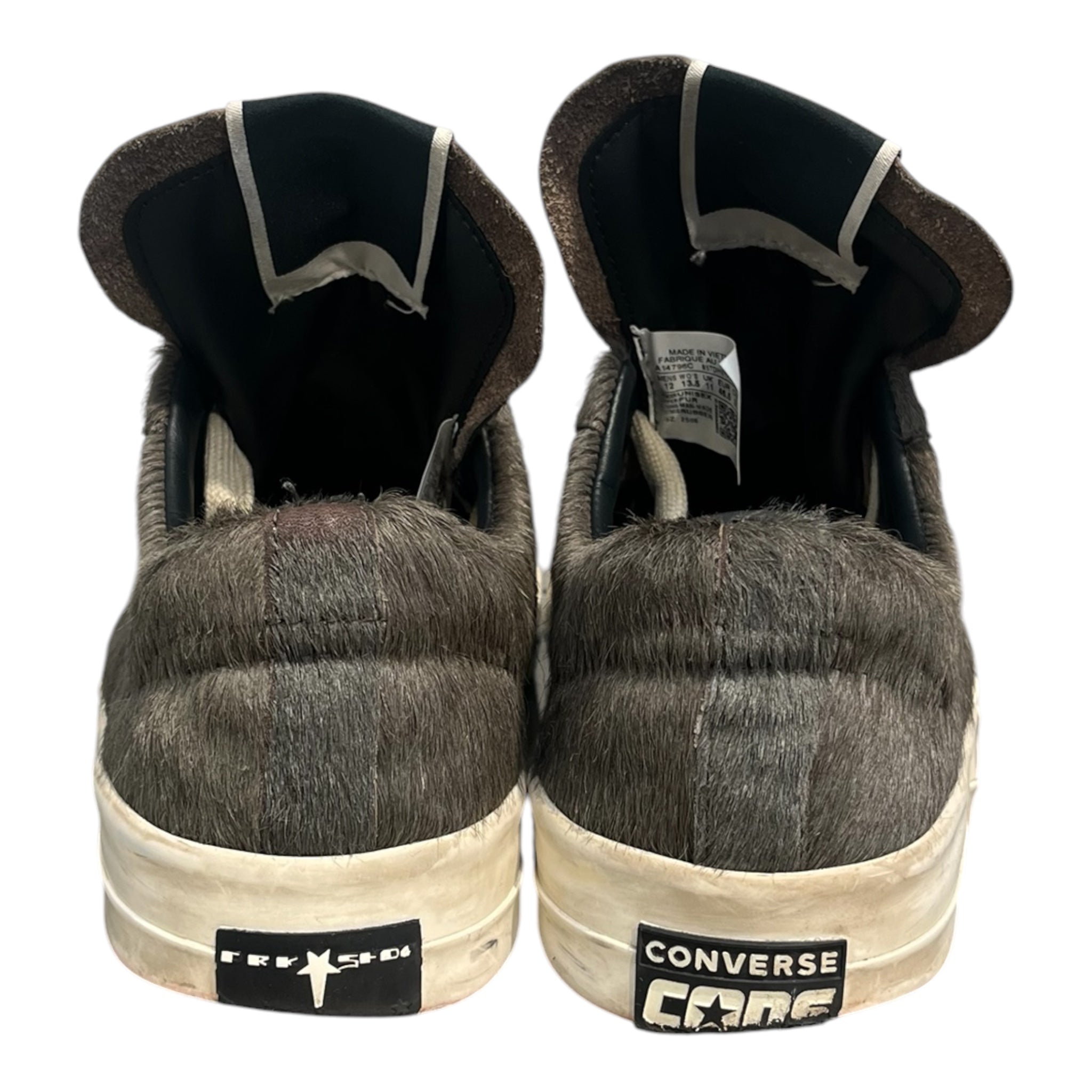 CONVERSE/Rick Owens/Low-Sneakers/US 12/GRY/PONY HAIR view 5