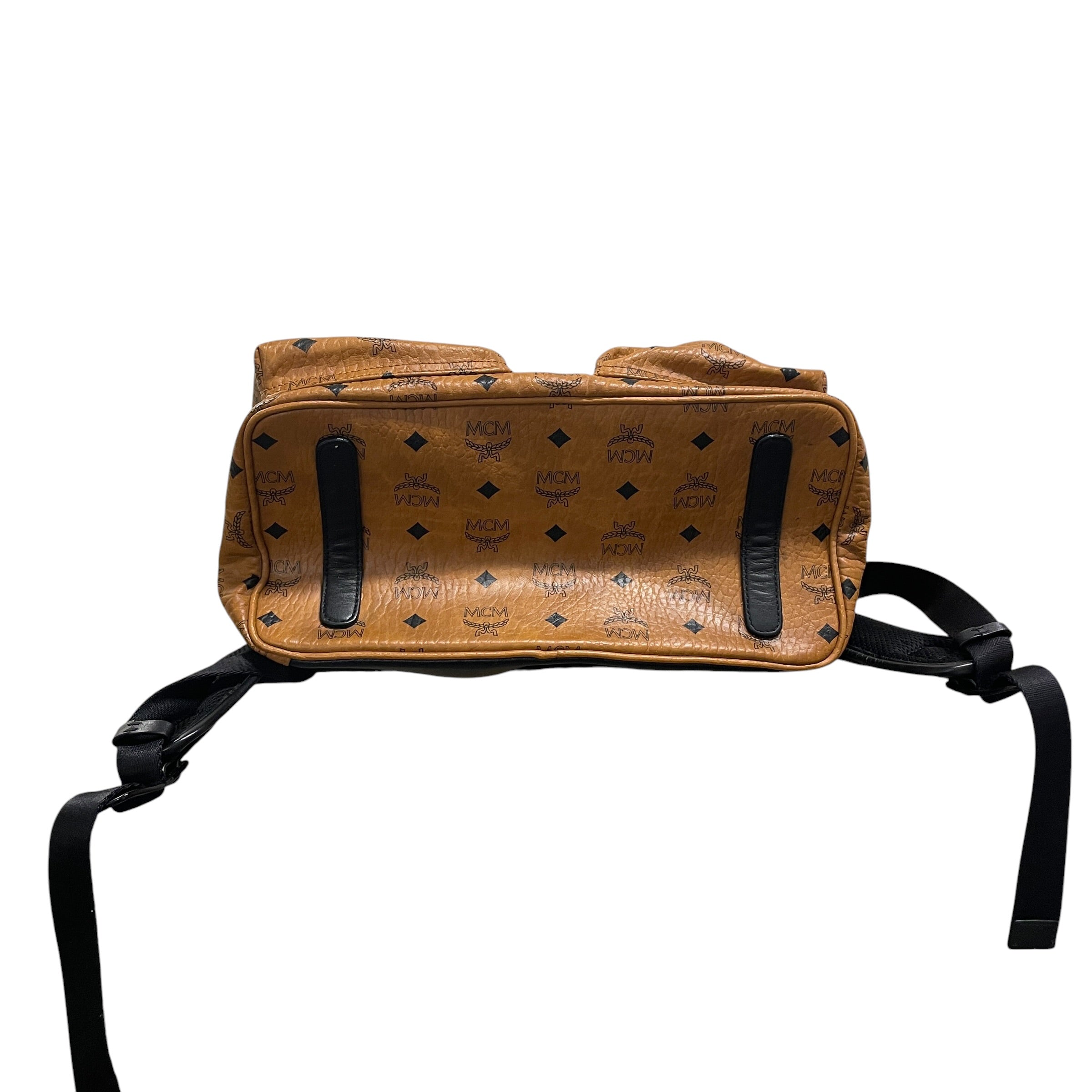 MCM/Backpack/Monogram/Leather/BRW/BLACK TXT TIRM view 3