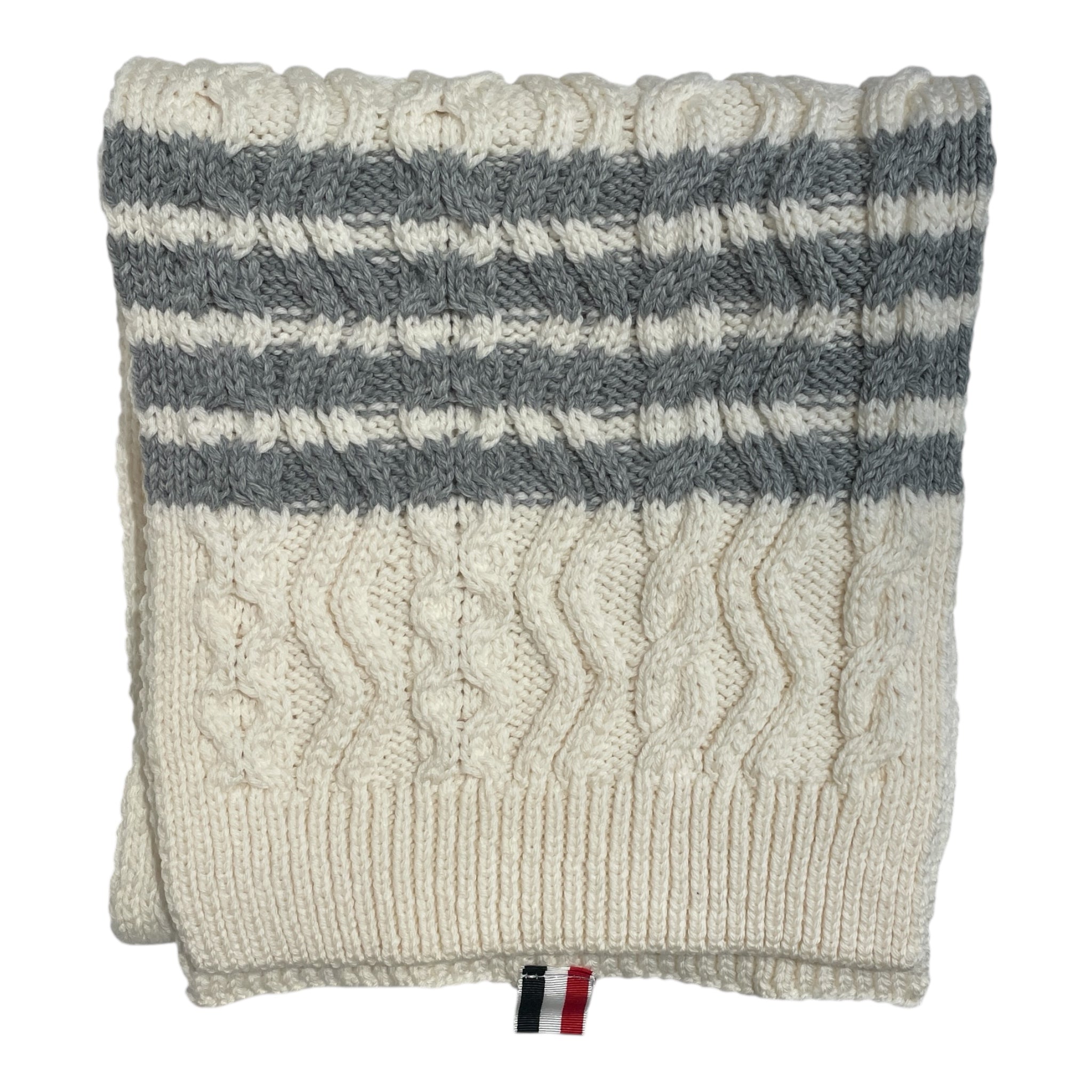 THOM BROWNE. NEW YORK/Scarf/Cotton/CRM/ view 2
