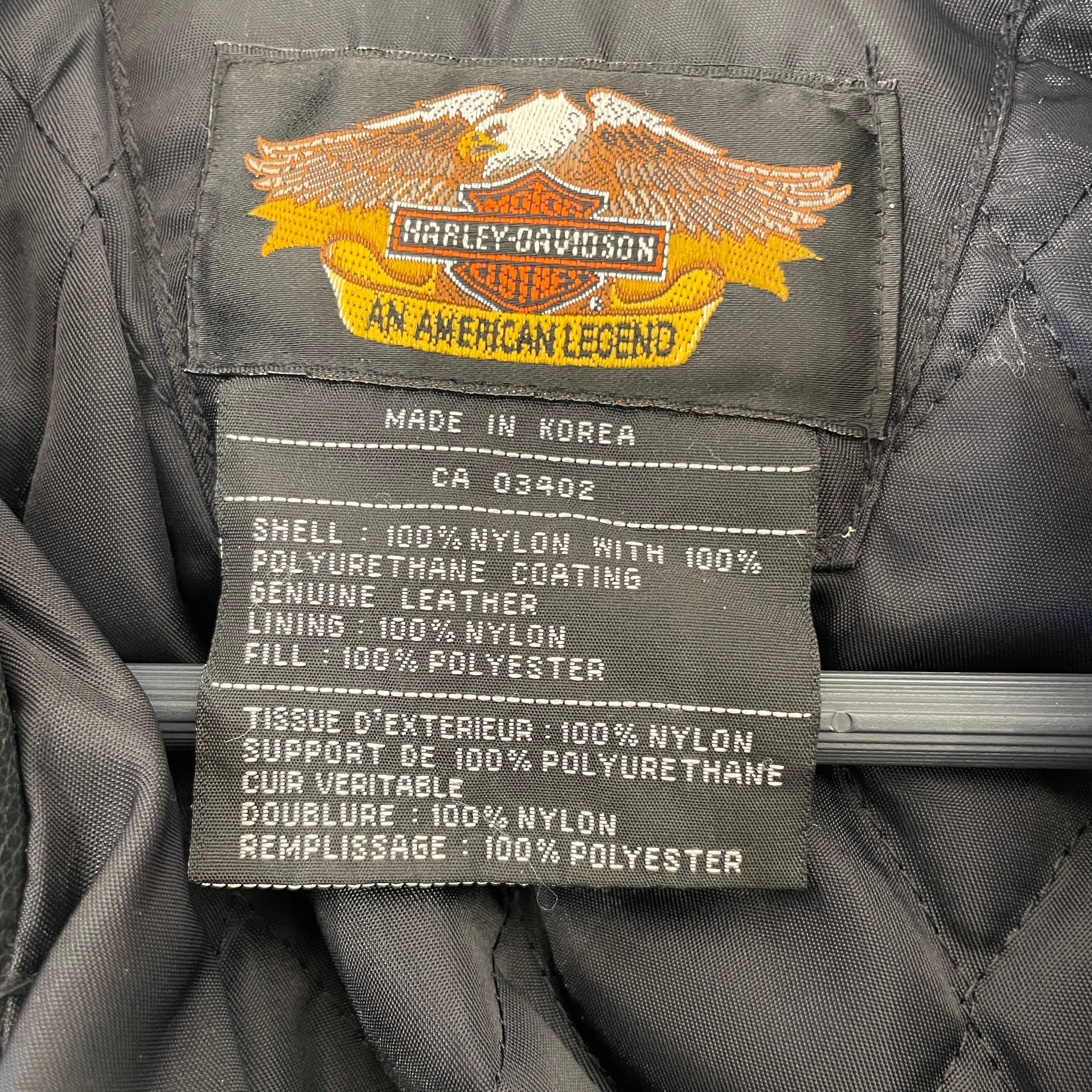 HARLEY DAVIDSON/Vintage/Riders Jkt (S)/M/Nylon/BLK/LEATHER COLLAR view 3