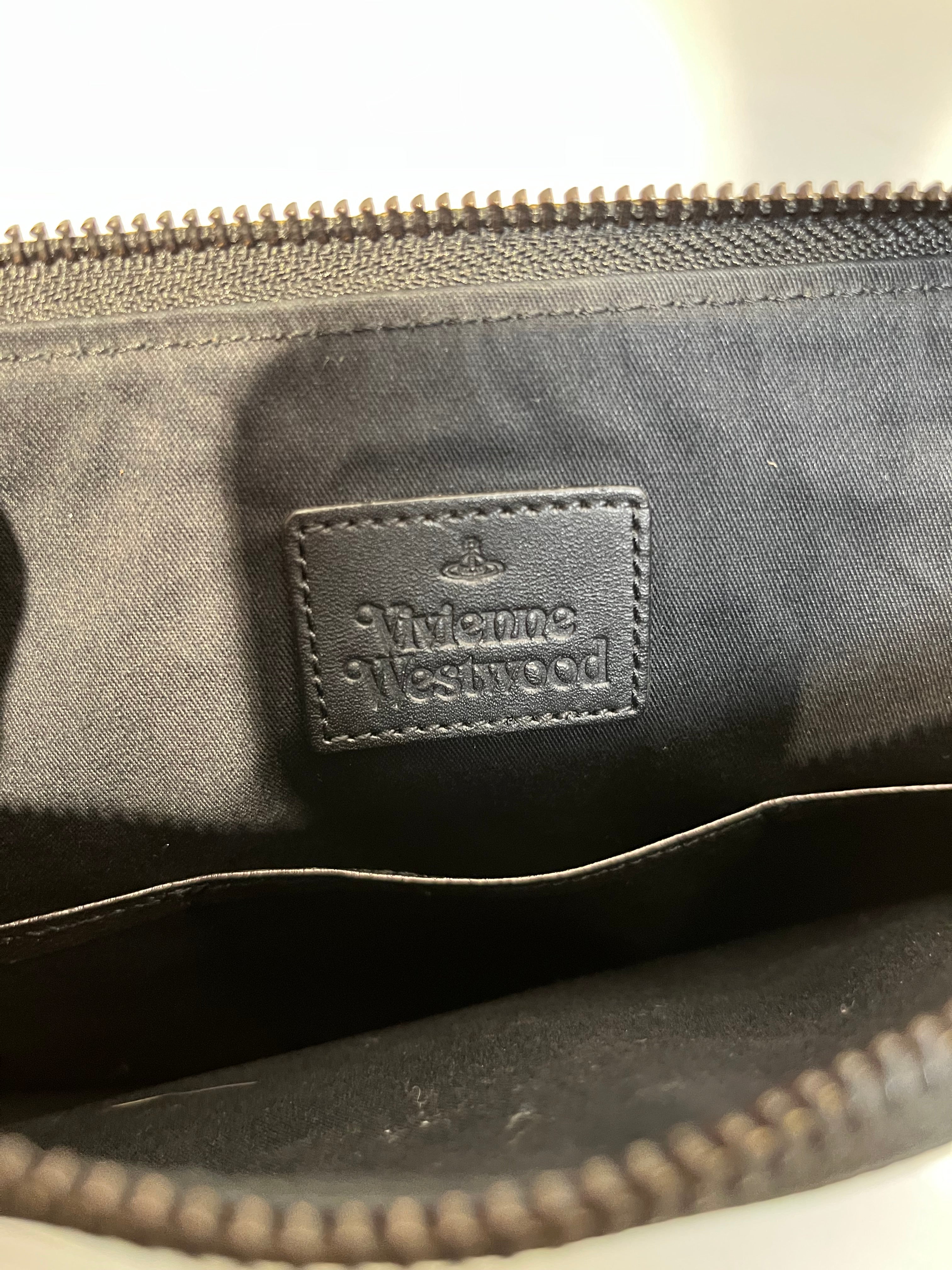 Vivienne Westwood/Pouch/Monogram/Leather/BLK/ORB LOGO ALL  OVER view 3