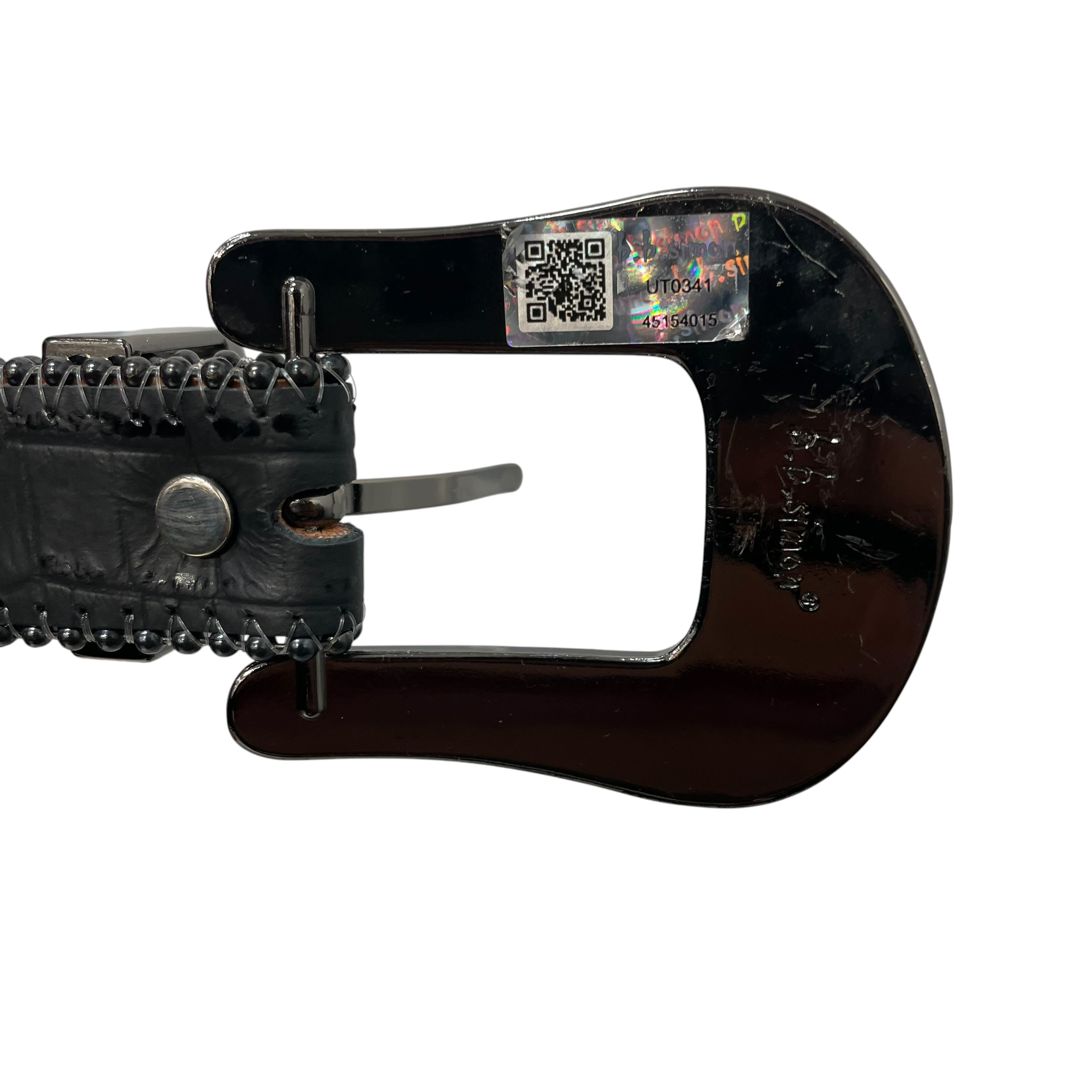 b.b.simon/Belt/Leather/BLK/Skinny Rhinestone view 3