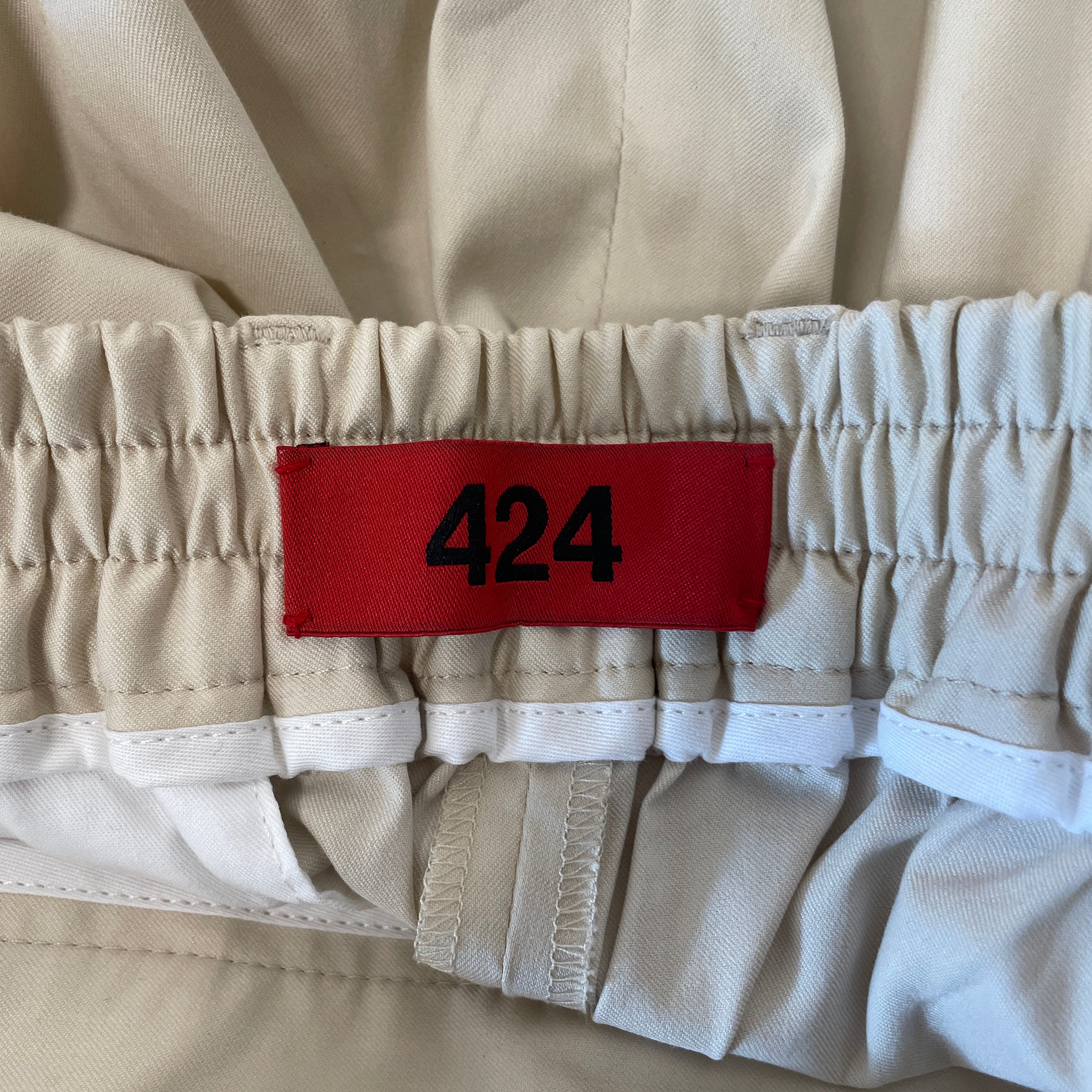 424(FourTwoFour)/Straight Pants/M/Cotton/CRM/PLEATED view 3