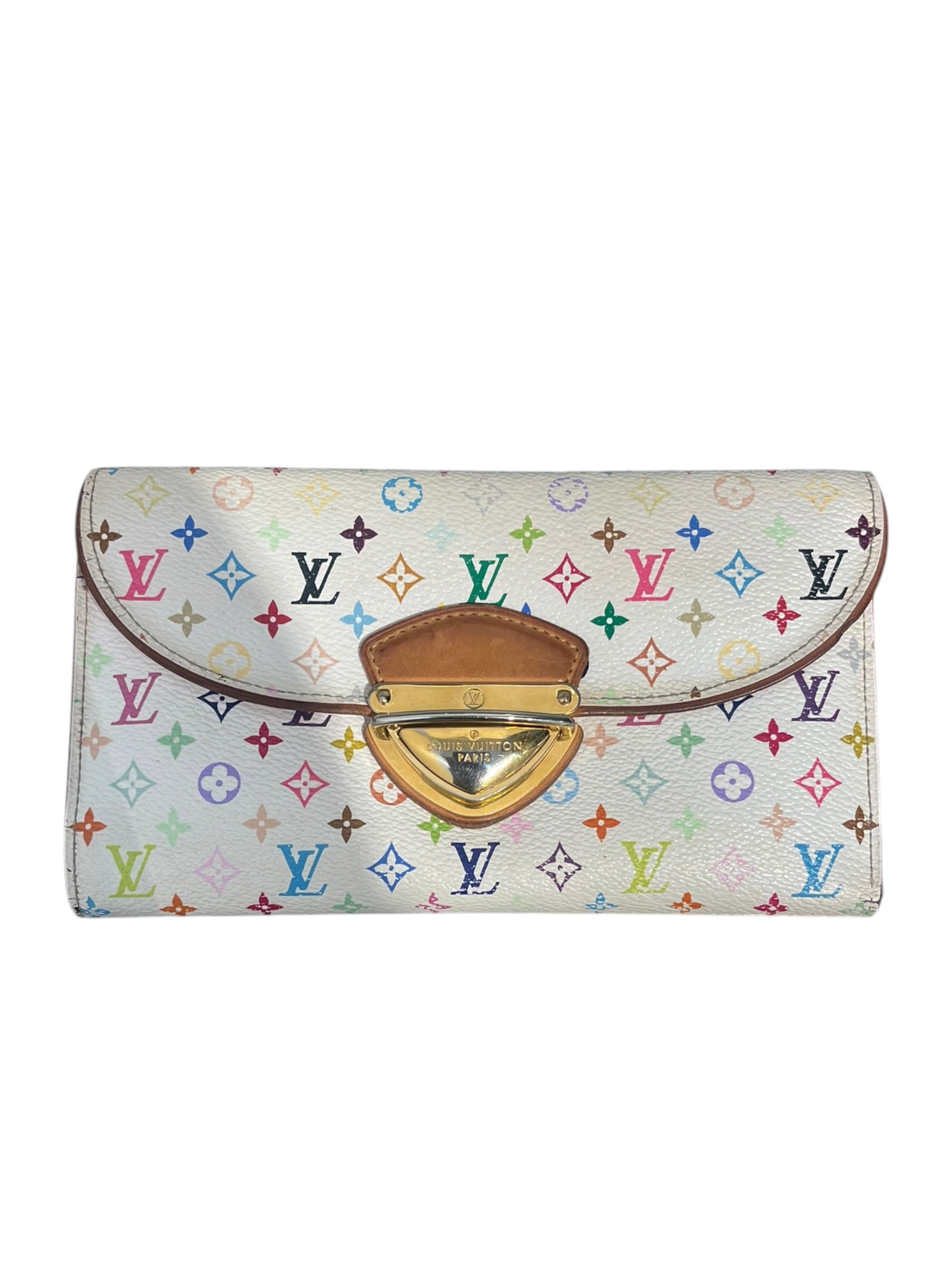 LOUIS VUITTON/Trifold Wallet/Monogram/Leather/WHT/L's/MULTICOLOR GLD LOCK view 1