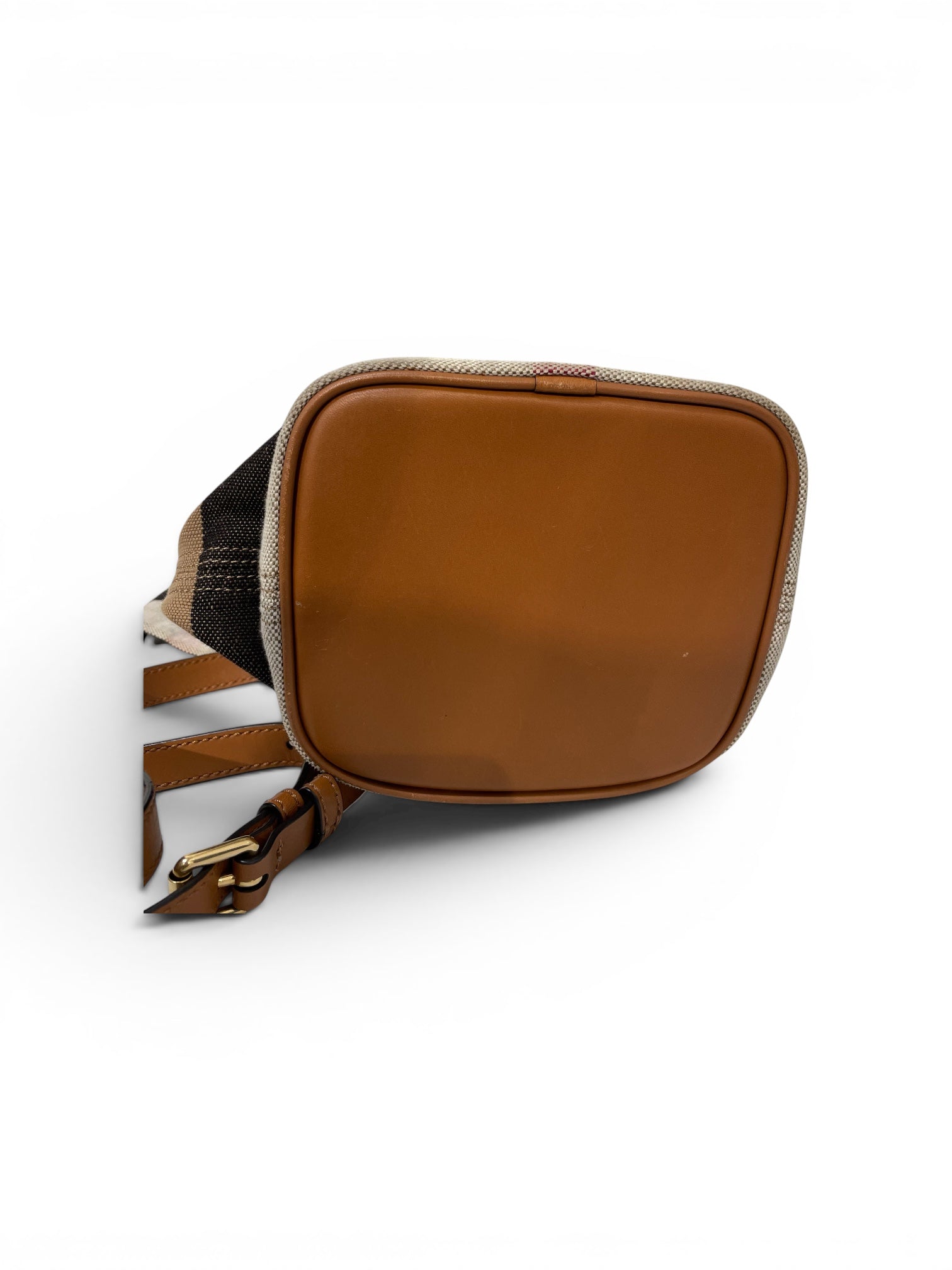 BURBERRY/Cross Body Bag/Plaid/Cotton/BRW/MINI ASHBY CHECK BUCKET BAG view 3