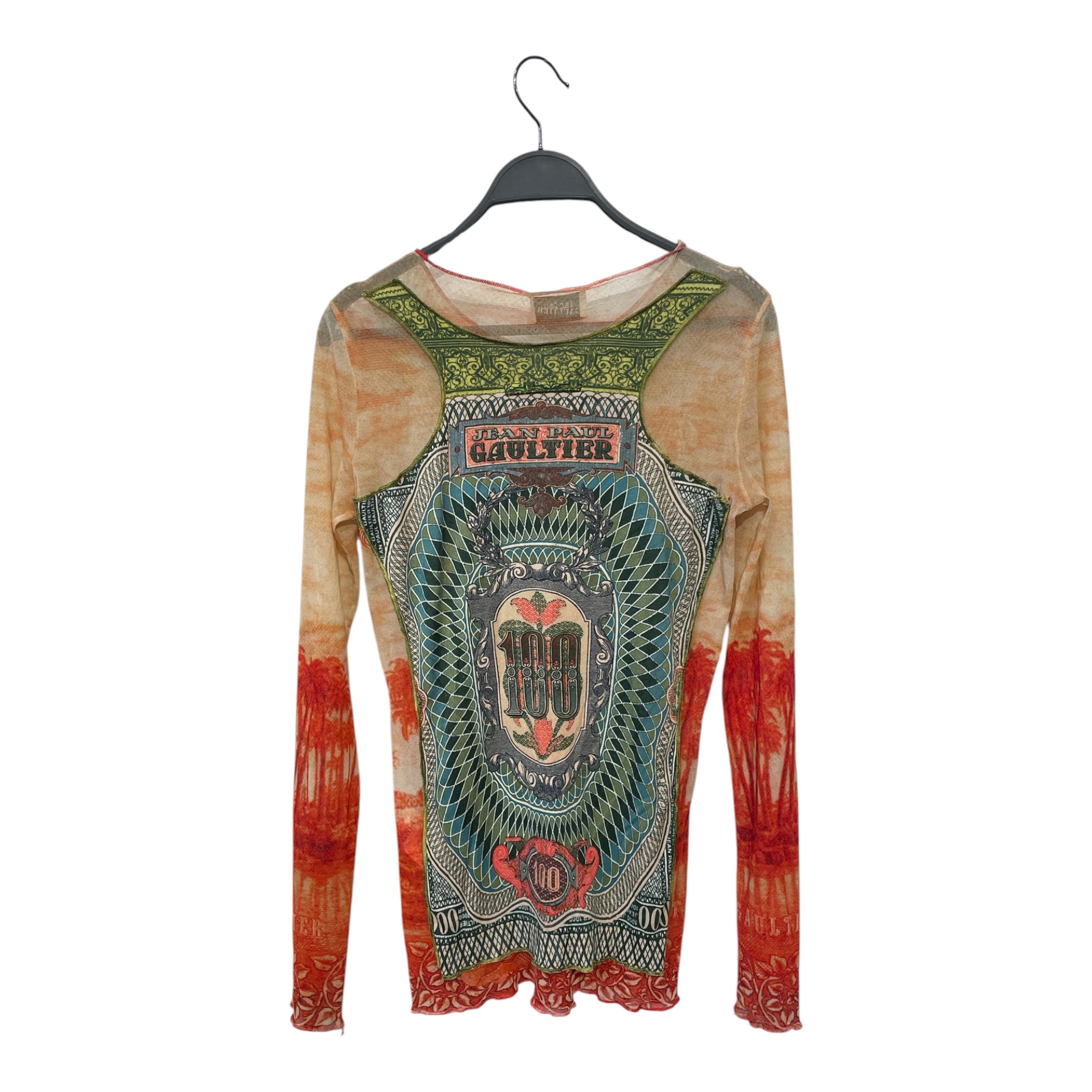 Jean Paul Gaultier/LS Shirt/M/Graphic/MLT/MESH/BANKNOTE view 2