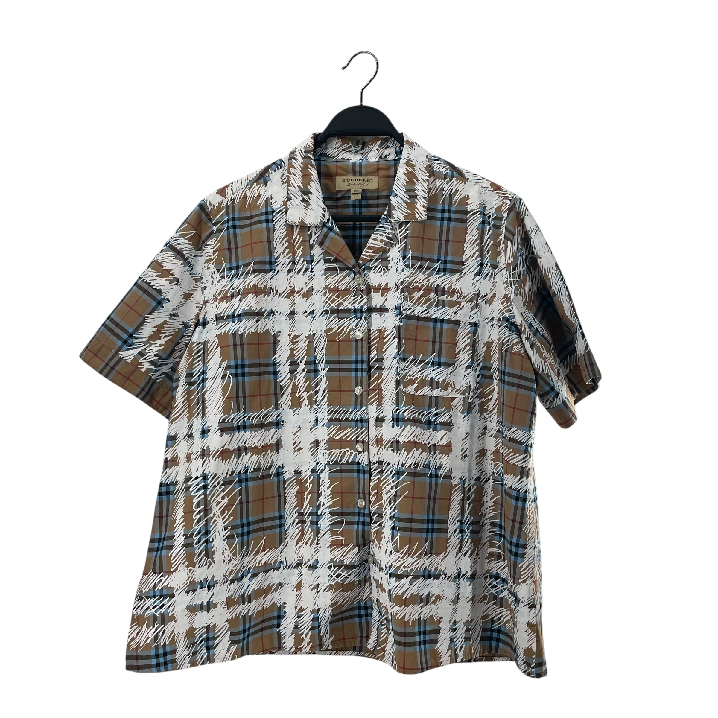 BURBERRY LONDON/SS Shirt/8/Cotton/BEG/Plaid/WHITE SCRIBBLE view 1