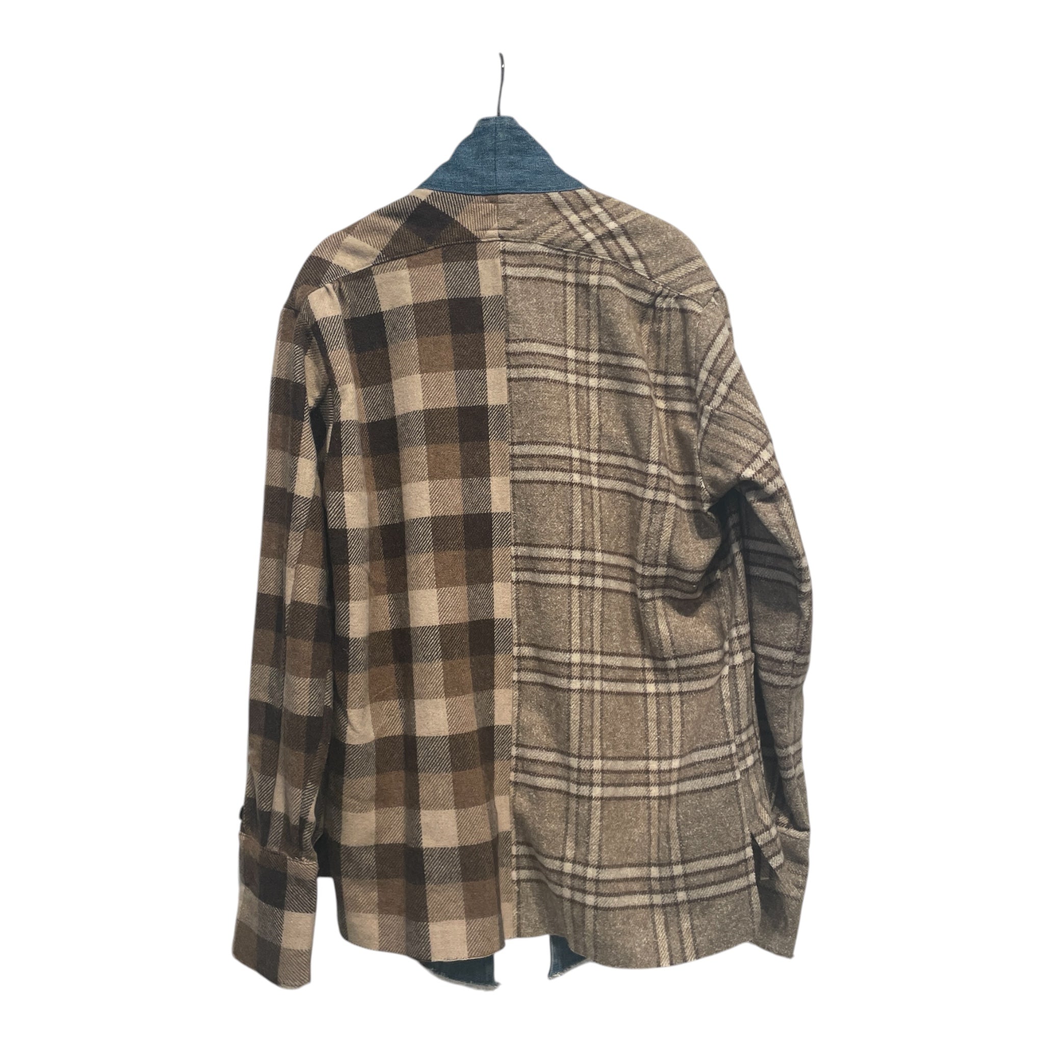 GREG LAUREN/Flannel Shirt/S/Cotton/BRW/Plaid/ view 2