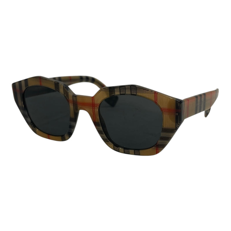 BURBERRY/Sunglasses/Plaid/Plastic/MLT/Oval/PLAID SCRATCHED LENSES