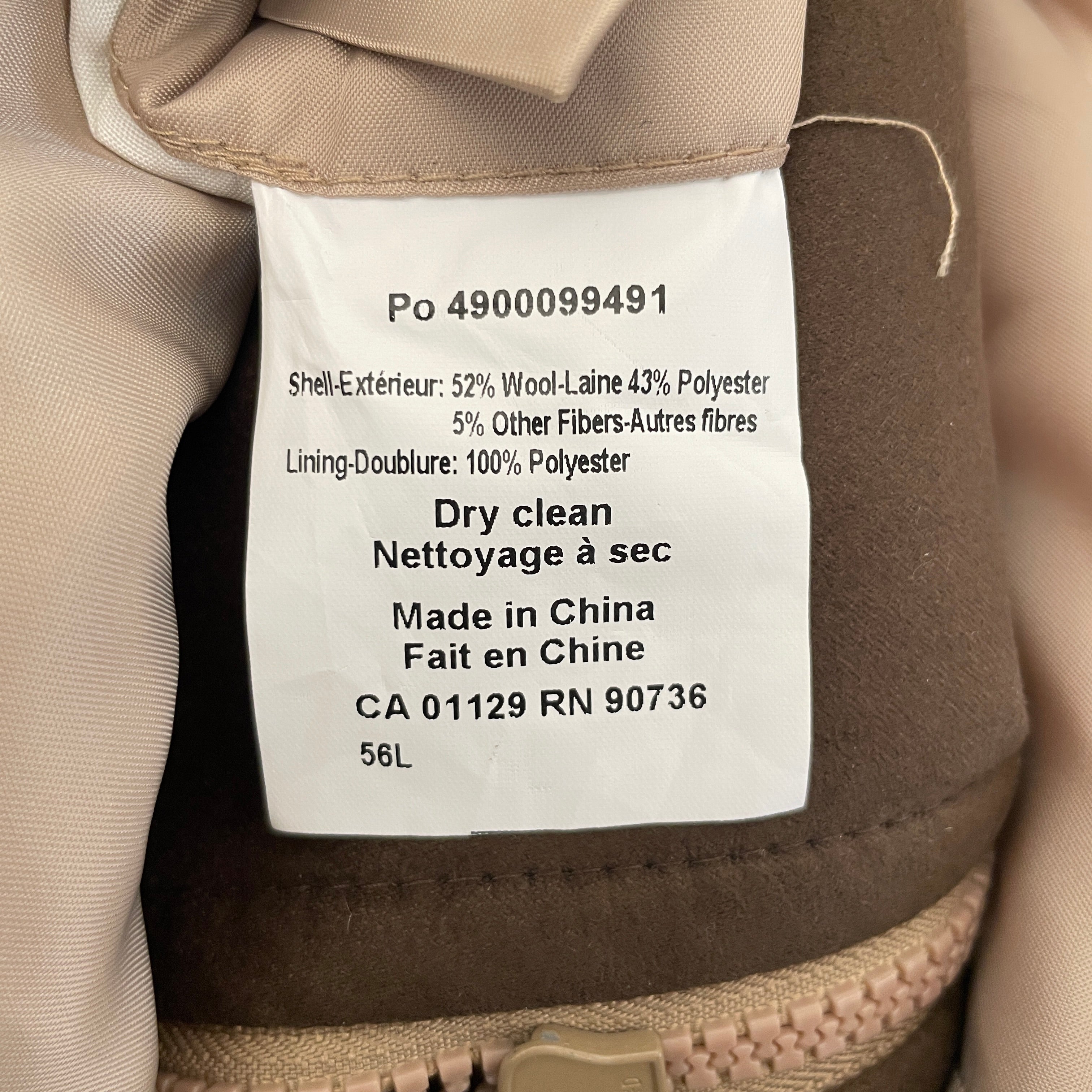 LAUREN RALPH LAUREN/Coat/Wool/CML/CAMEL OVERCOAT view 4