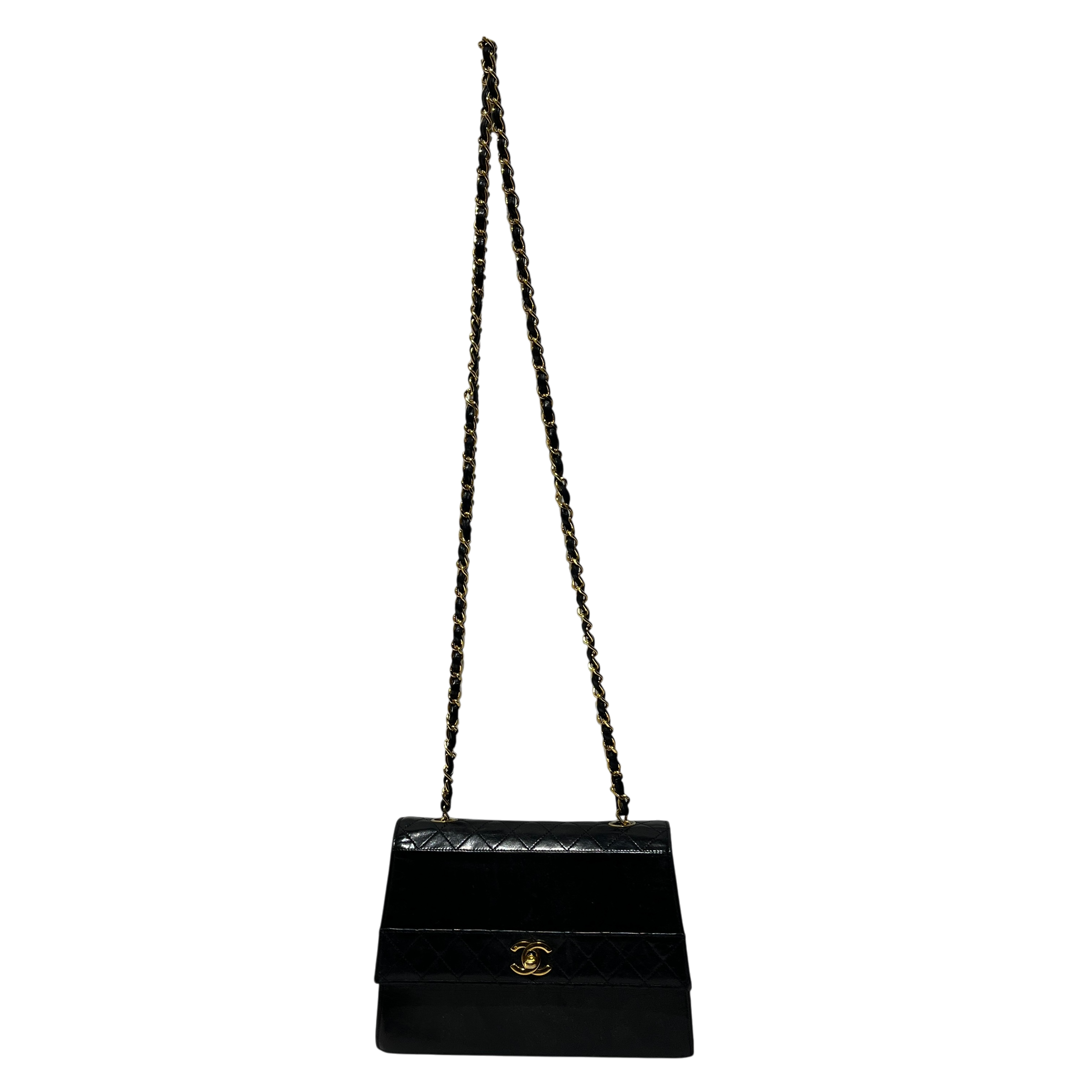 CHANEL/Cross Body Bag/Leather/BLK/Quilted Flap Bag view 1