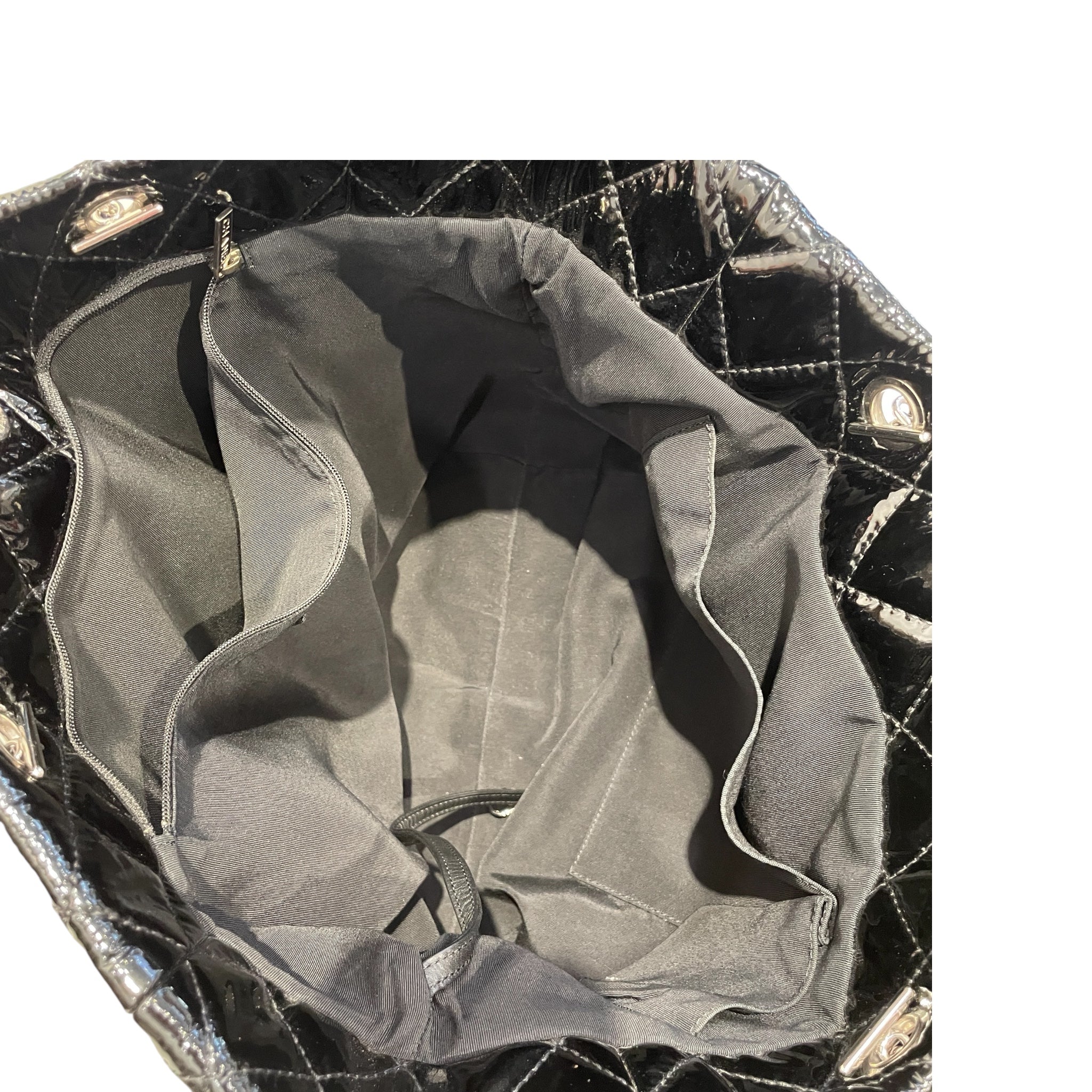 CHANEL/Tote Bag/Leather/BLK/CHANEL 2010 BLACK PATENT TOTE view 5