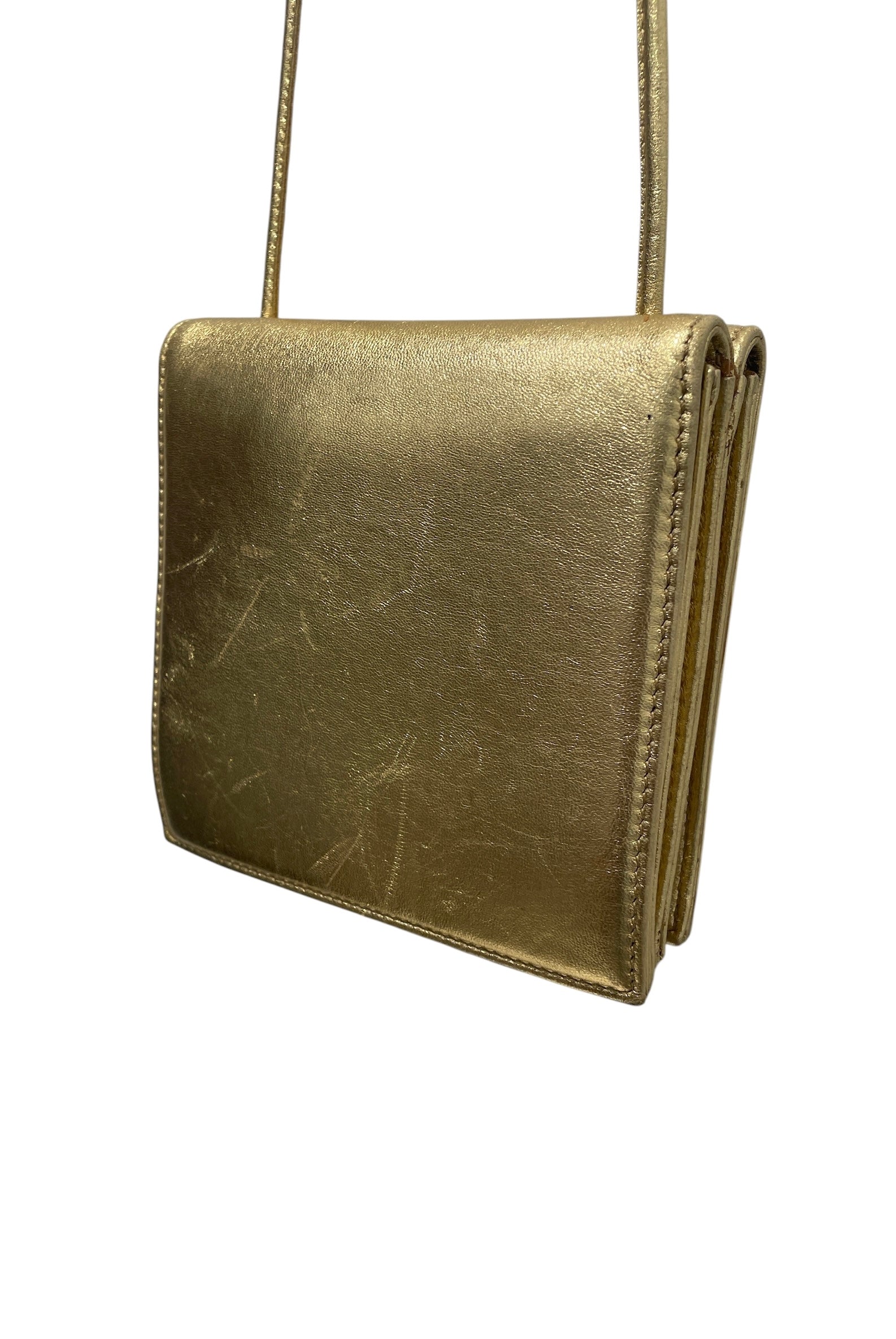 YVES SAINT LAURENT/Cross Body Bag/Leather/GLD/DOUBLE SIDED EVENING BAG view 5