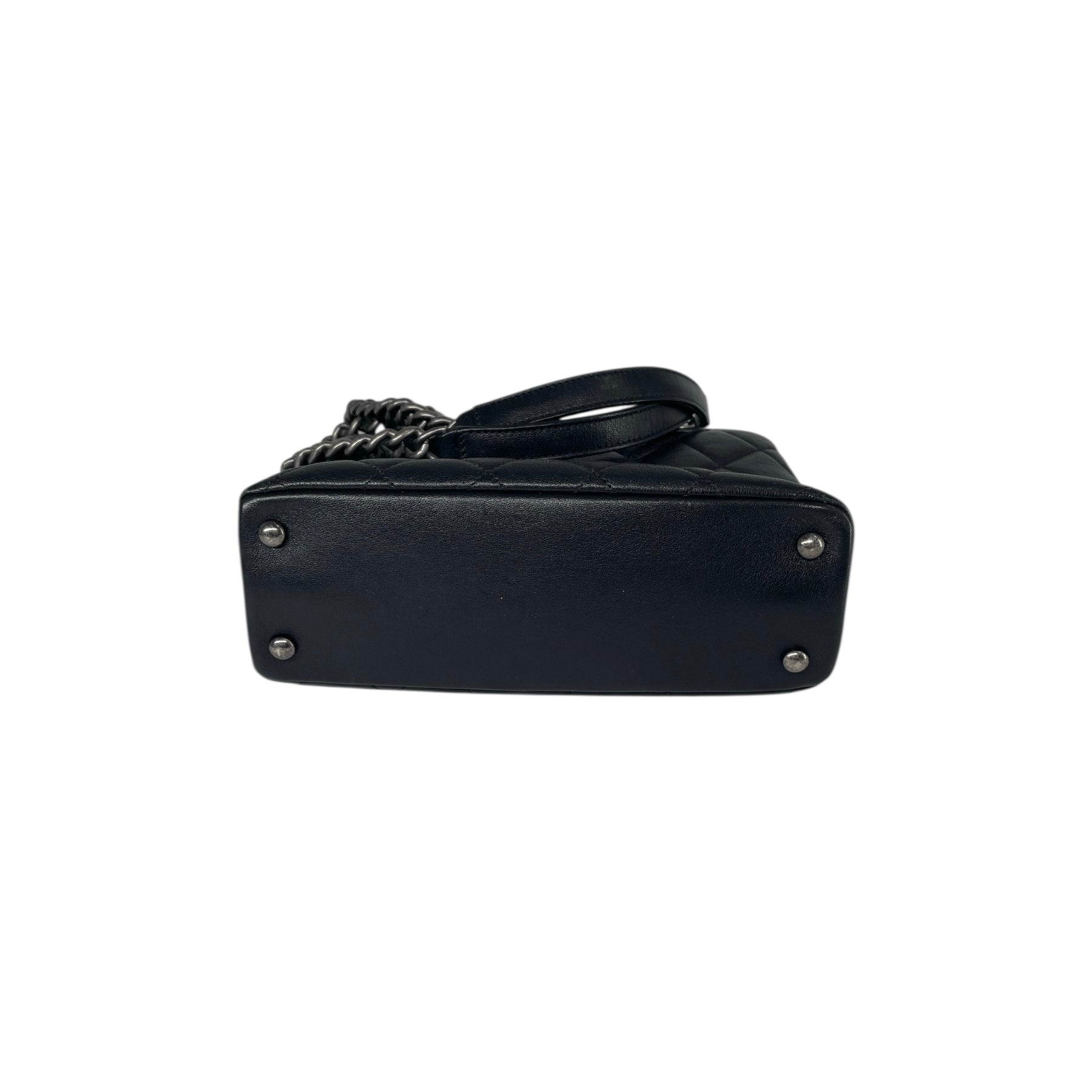 CHANEL/Hand Bag/Leather/BLK/chained tote view 3