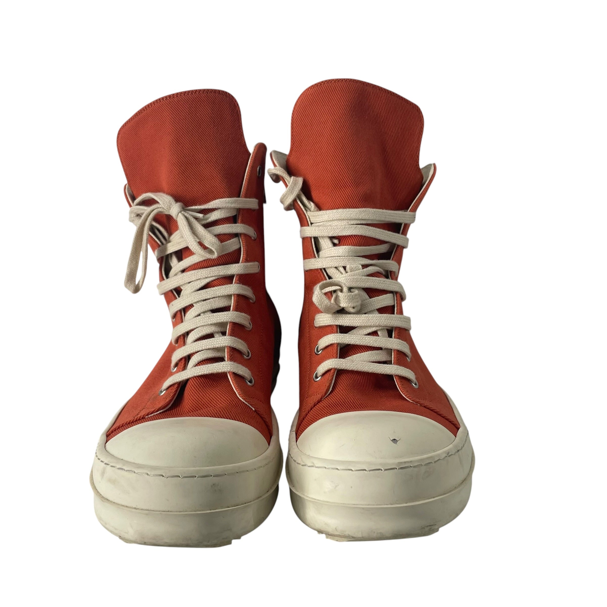 Rick Owens/Hi-Sneakers/EU 45/Cotton/ORN/RICK OWENS RAMONES ORANGE view 1
