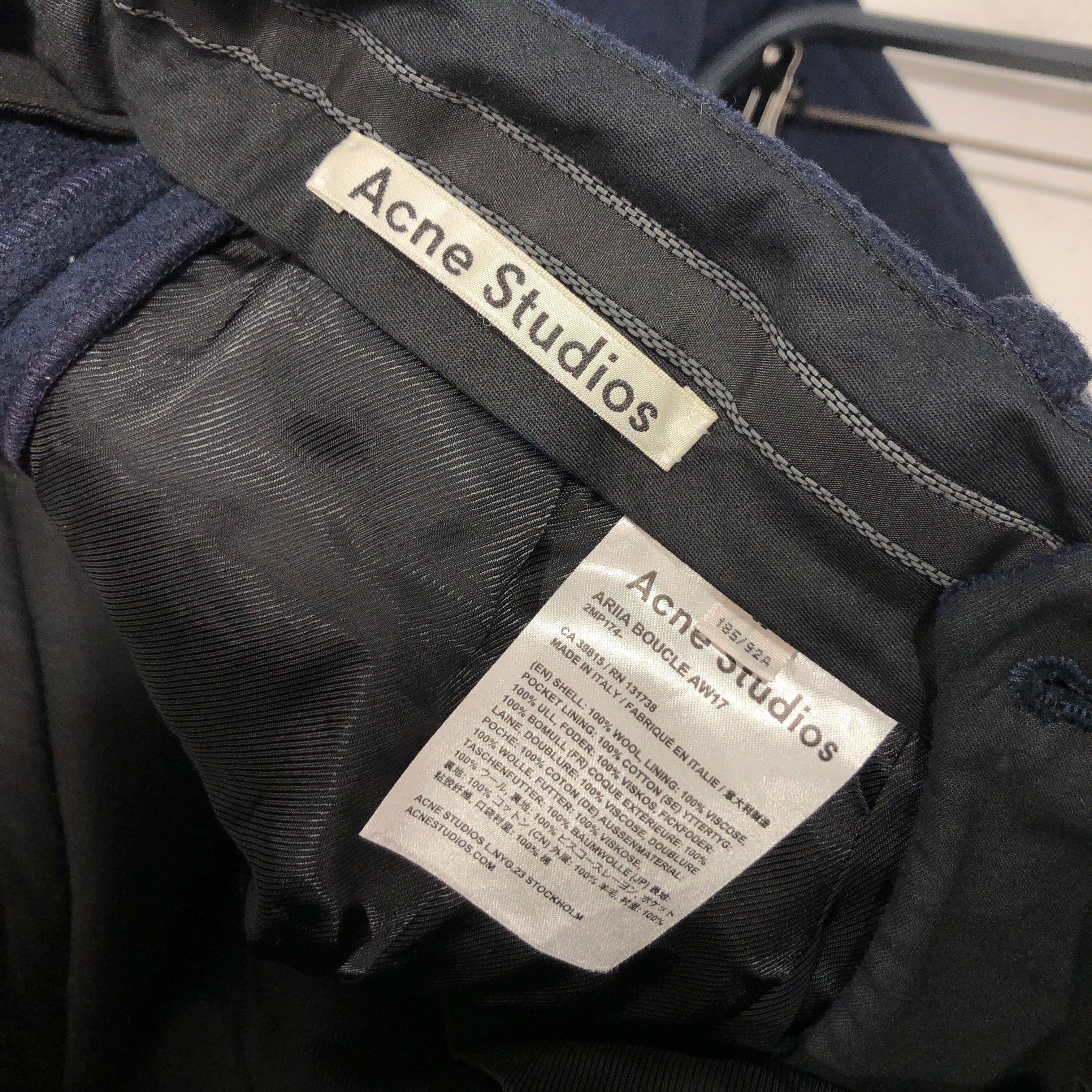 Acne Studios/Pants/52/Wool/NVY/ view 3