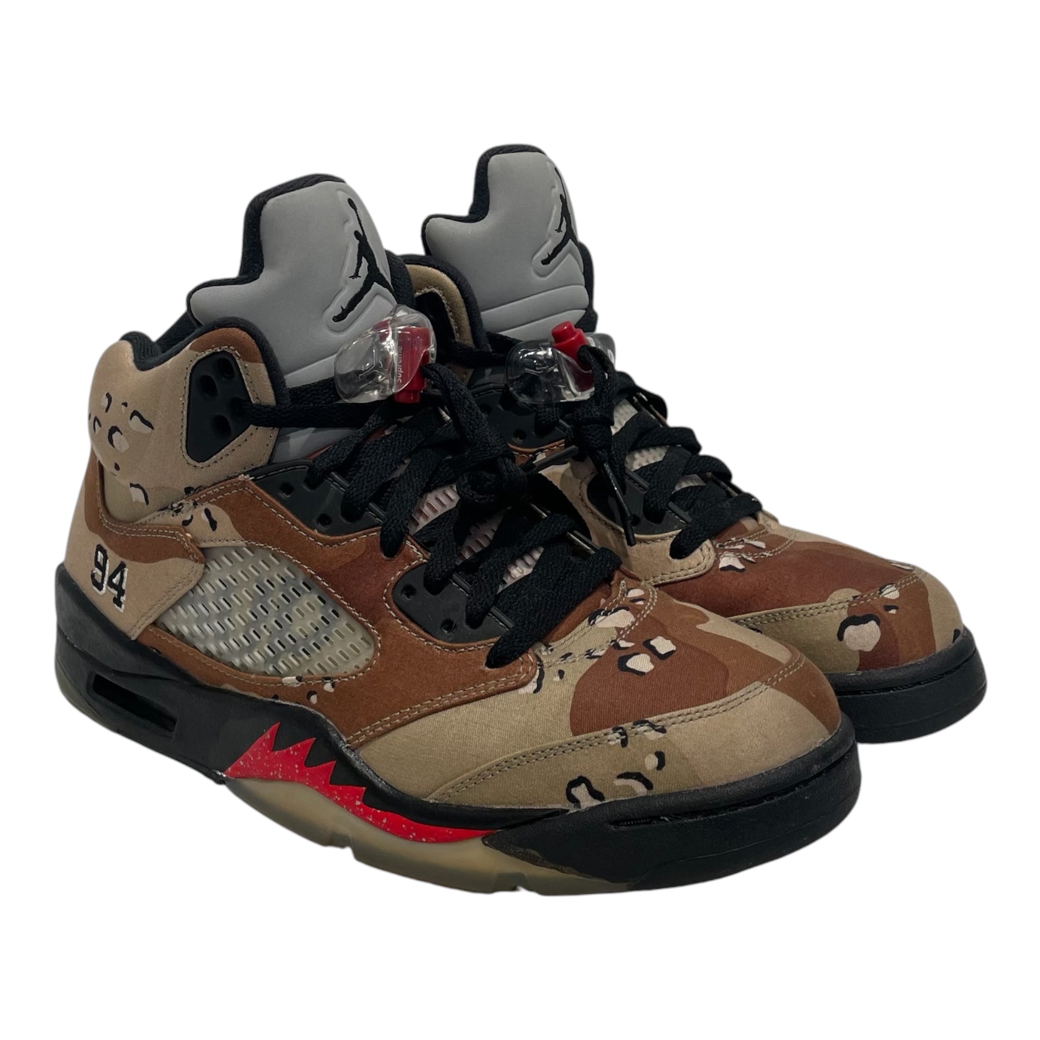 Supreme/JORDAN BRAND/Low-Sneakers/US 9.5/Camouflage/Cotton/CML/Jordan 5  Desert Camo view 1