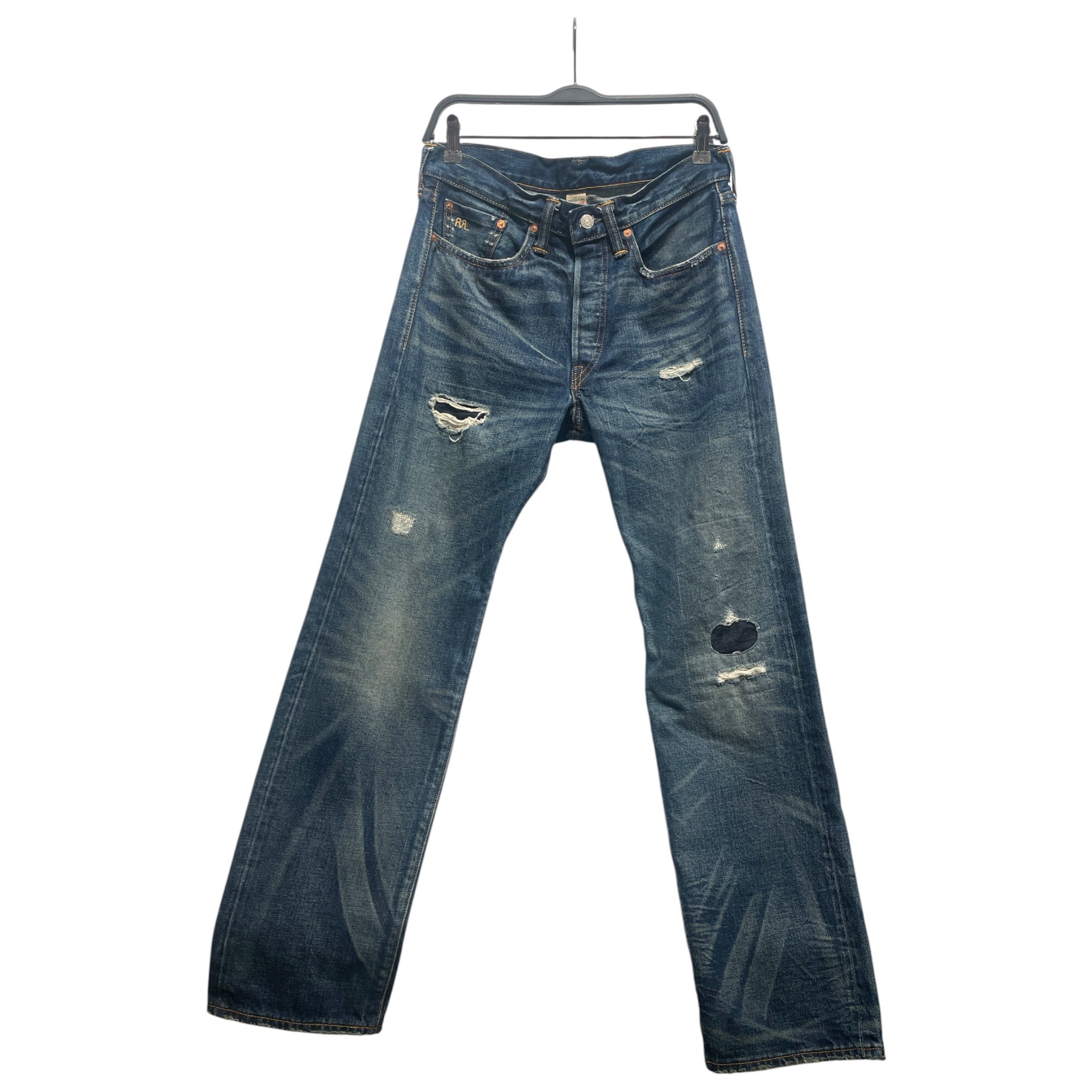 RRL/Straight Pants/30/Denim/BLU/Button Fly/Selvedge Hawley Wash Repaired view 1
