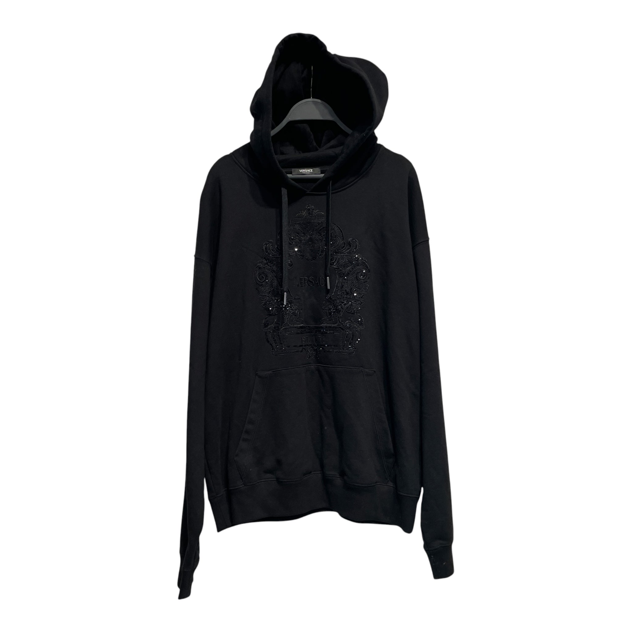 VERSACE/Hoodie/L/Cotton/BLK/Oversize/ view 1