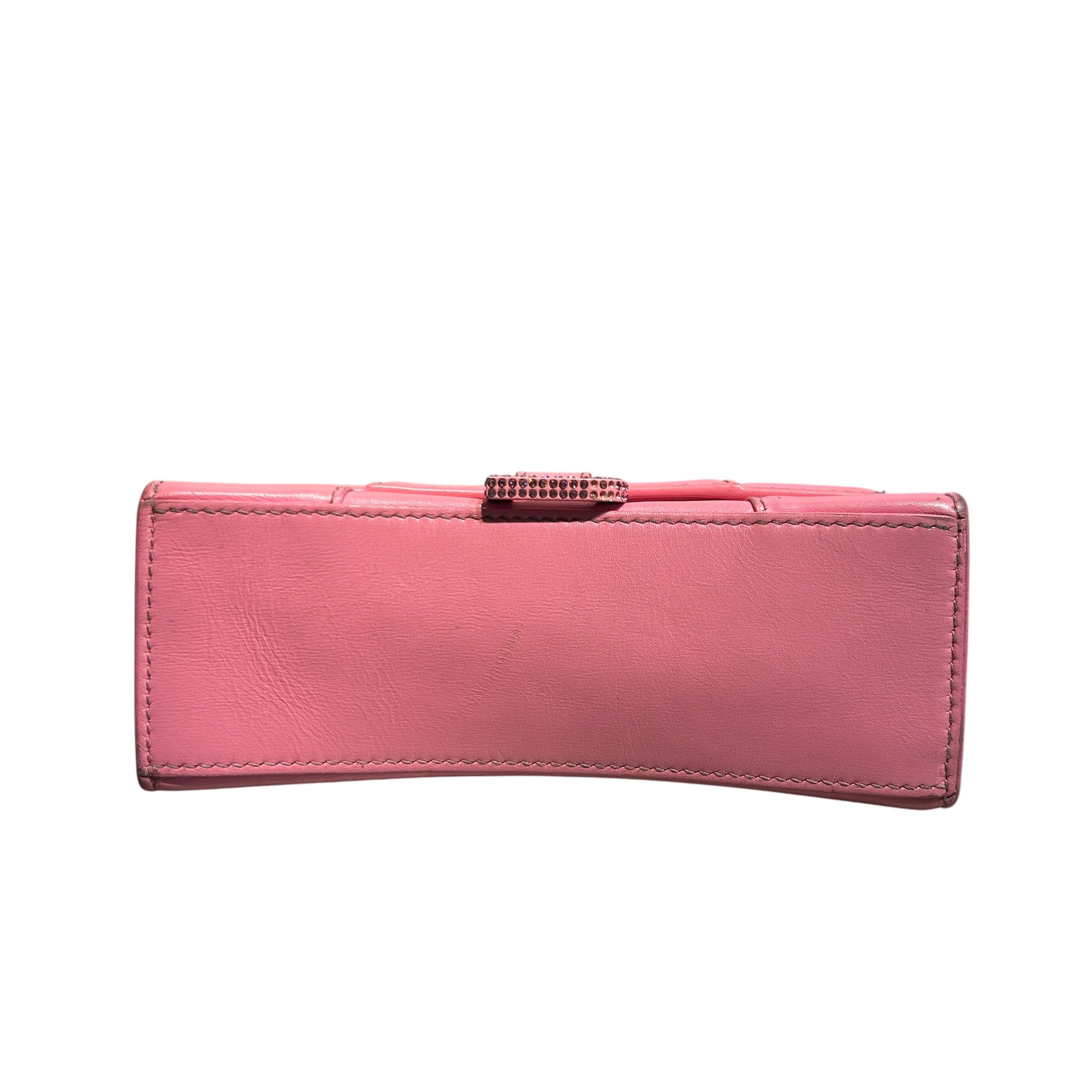 BALENCIAGA/Hand Bag/Leather/PNK/HOURGLASS RHINESTONE view 3