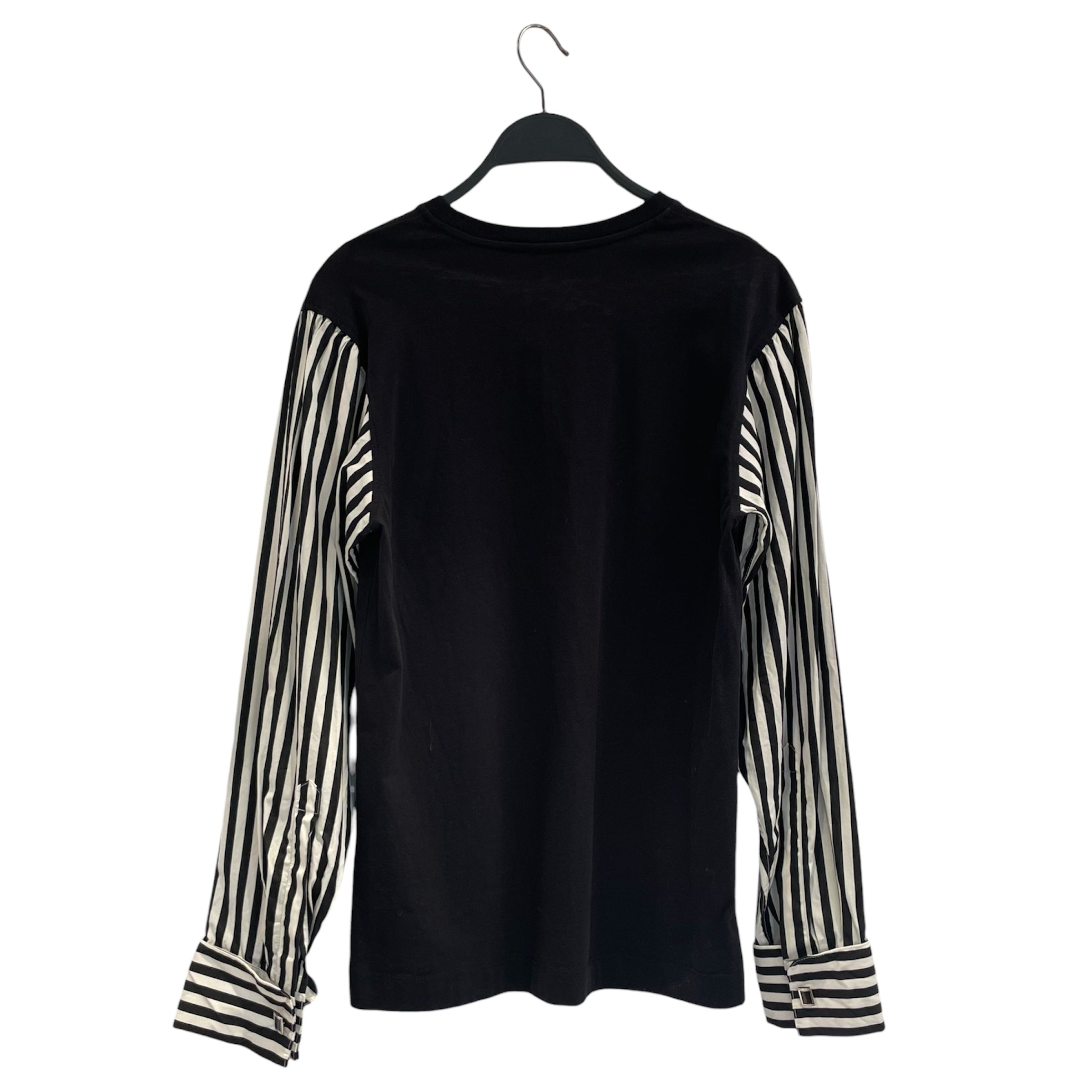 DRIES VAN NOTEN/LS T-Shirt/XS/Cotton/BLK/striped sleeve view 2