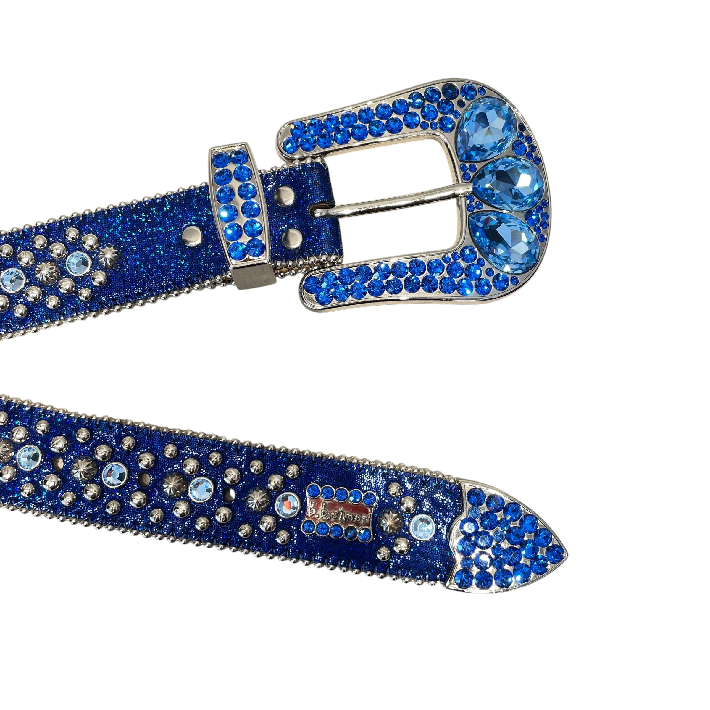 b.b. simon/Belt/Glitter/BLU/M's/studded rhinestone view 2