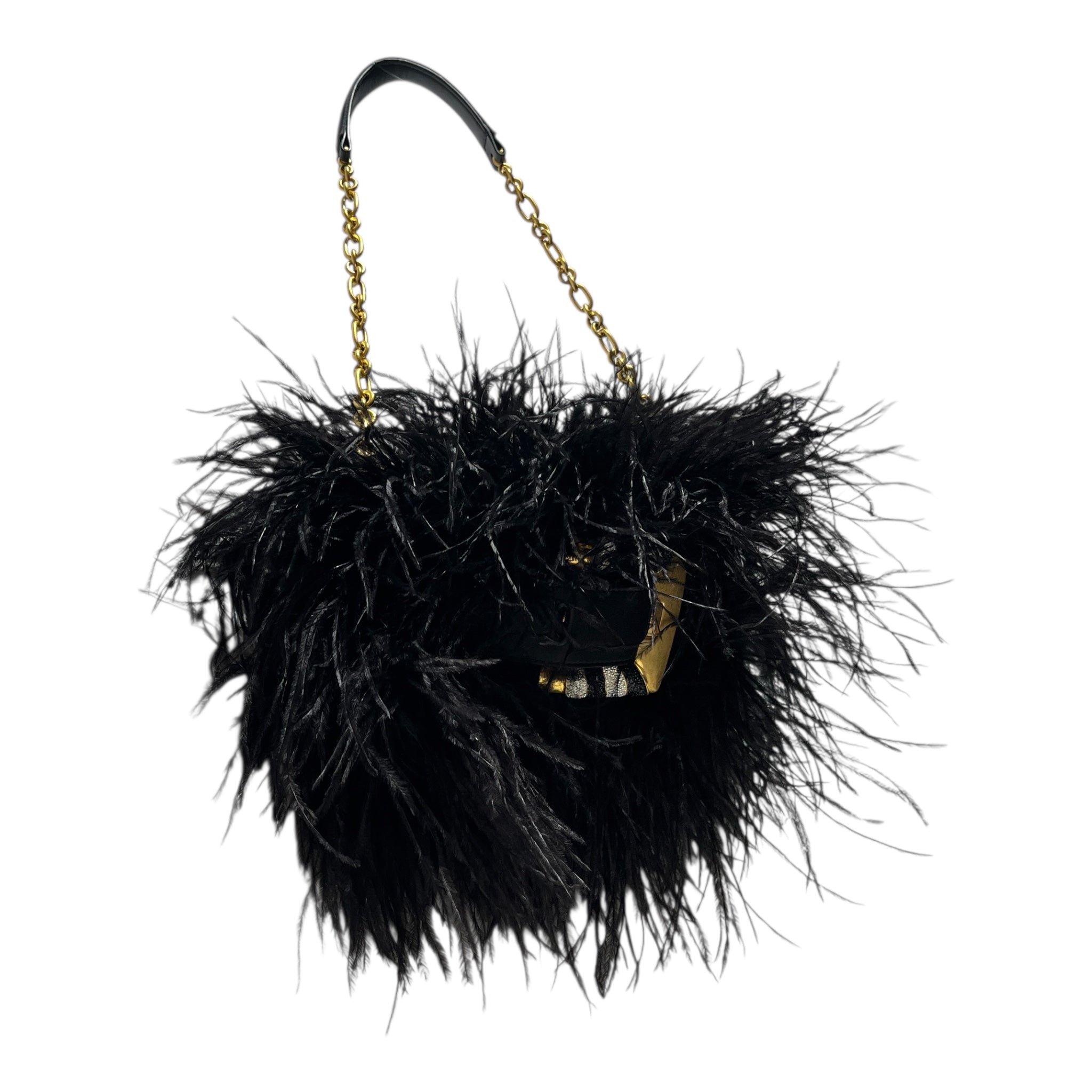 BALMAIN/Cross Body Bag/BLK/feather bag view 2