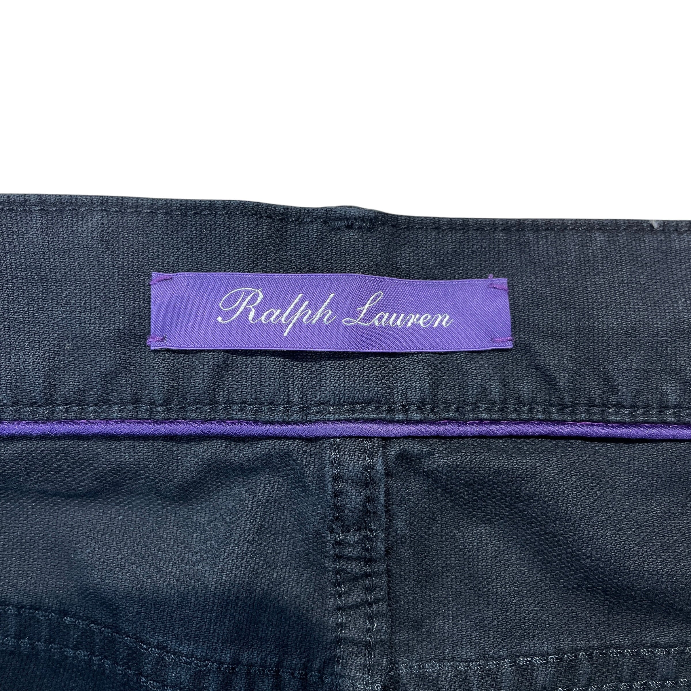 RALPH LAUREN PURPLE LABEL/Straight Pants/38/Cotton/BLK/black back tab view 4