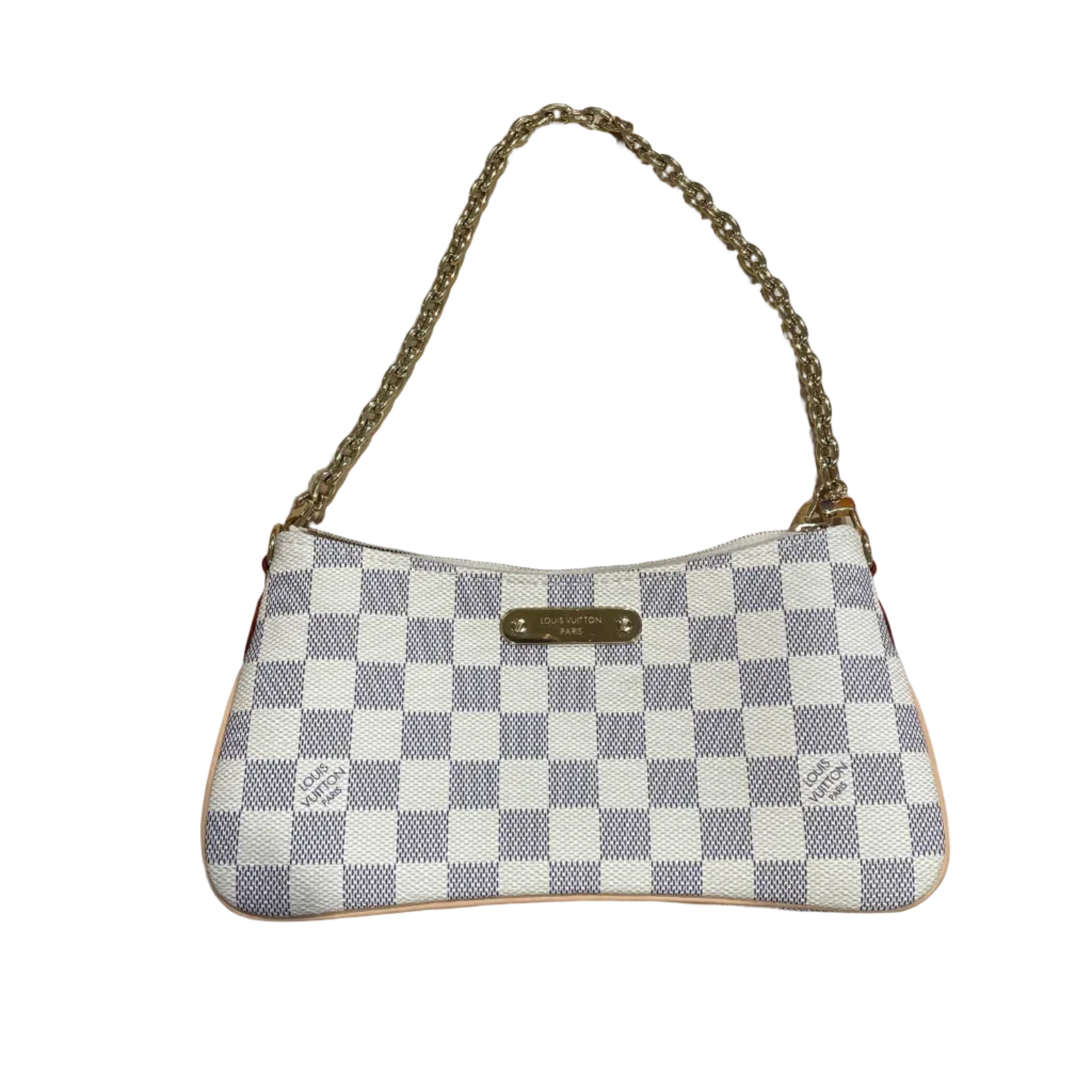 LOUIS VUITTON/Hand Bag/Monogram/Leather/CRM/pochette liv damier azur view 1