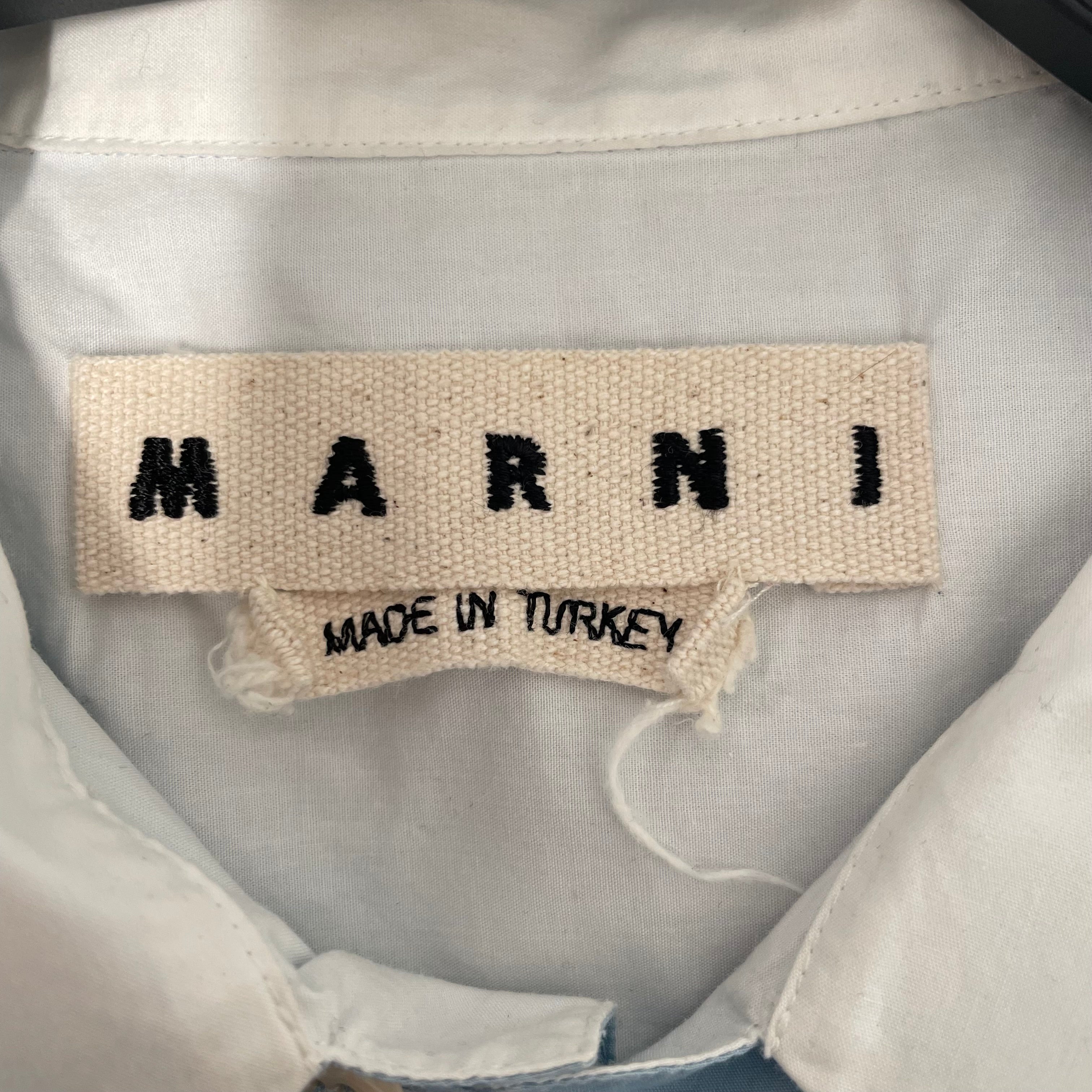 MARNI/Cut & Sew/52/Cotton/BLU/WHITECOLLARBUTTONDOWN view 3