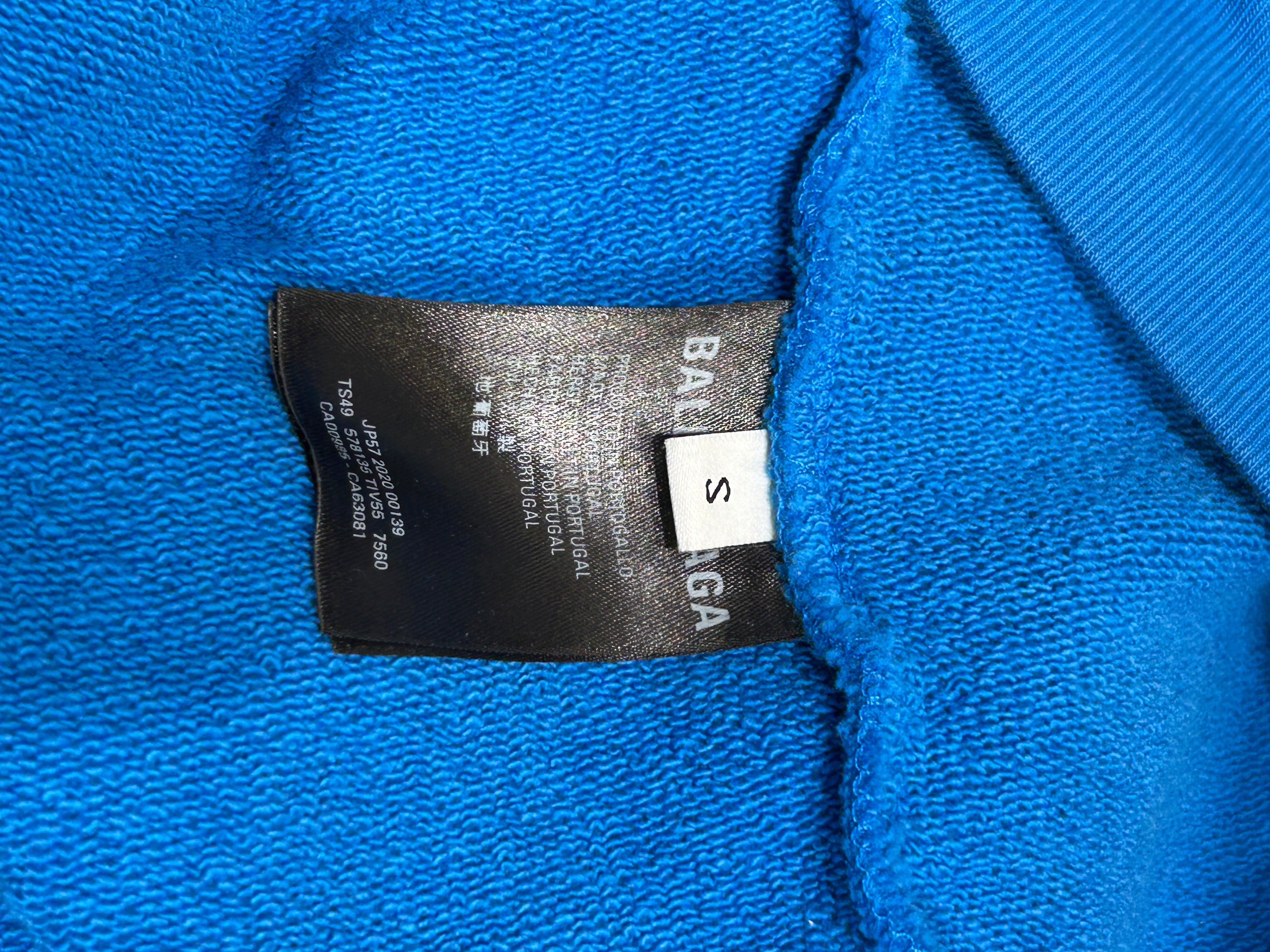 BALENCIAGA/Hoodie/S/Cotton/BLU/LOWERCASE CHEST LOGO view 6