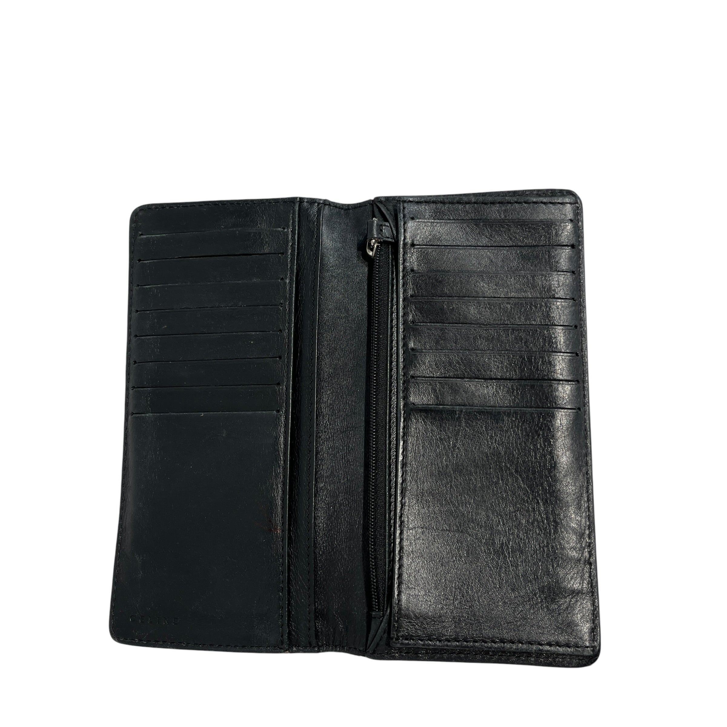 CELINE/Long Wallet/Leather/BLK/METAL LOGO view 2