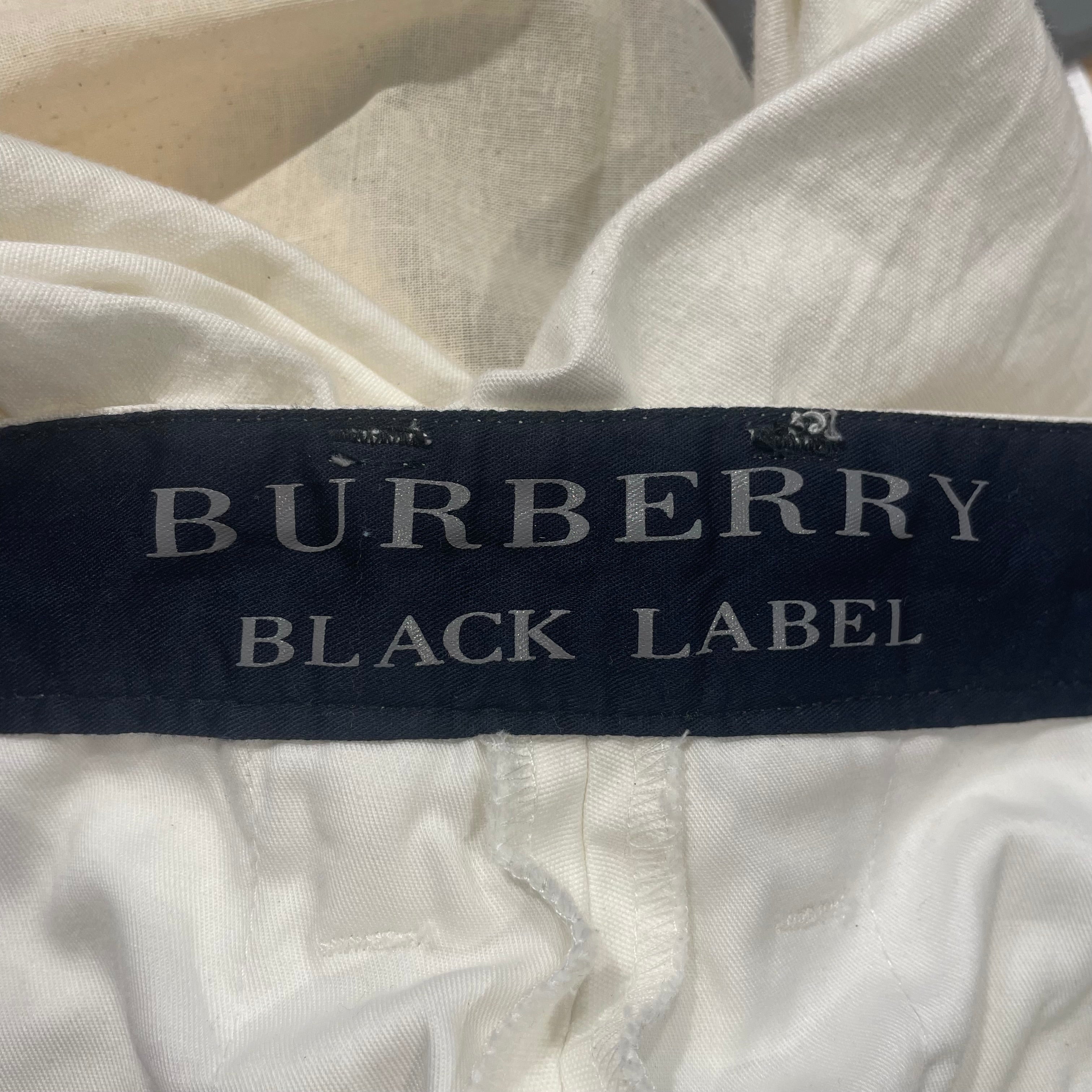 BURBERRY BLACK LABEL/Pants/83/Cotton/WHT/LEATHER LOGO ON BACK view 4