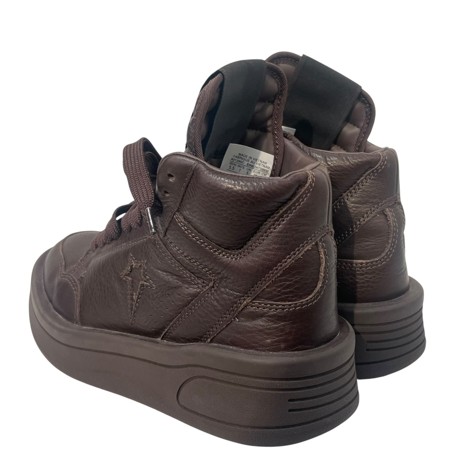 CONVERSE/Rick Owens/Hi-Sneakers/US 7/Leather/BRW/DRKSHDW TURBOWPN view 2